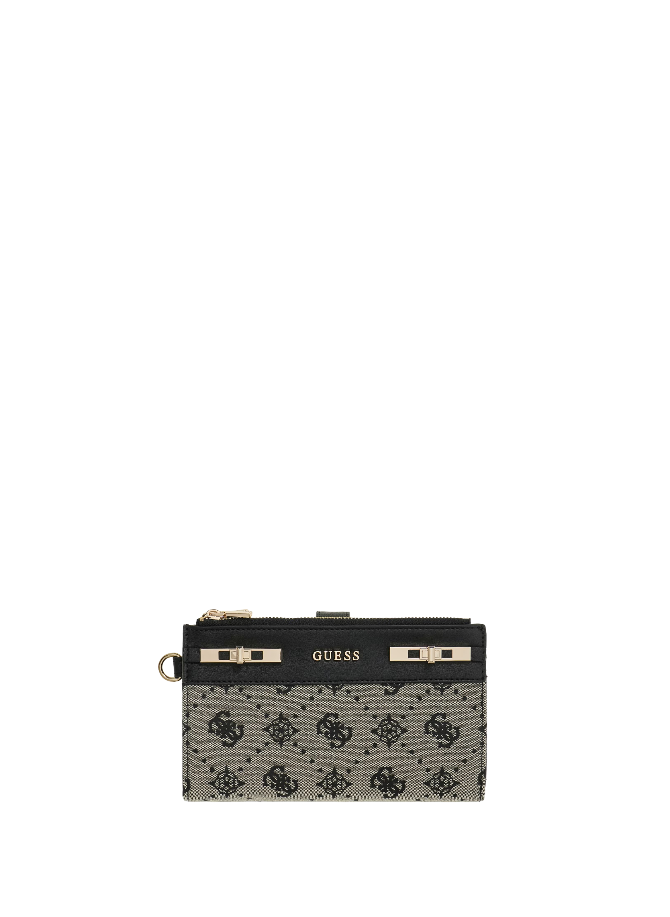 Portefeuille logotypé avec zip GUESS Noir