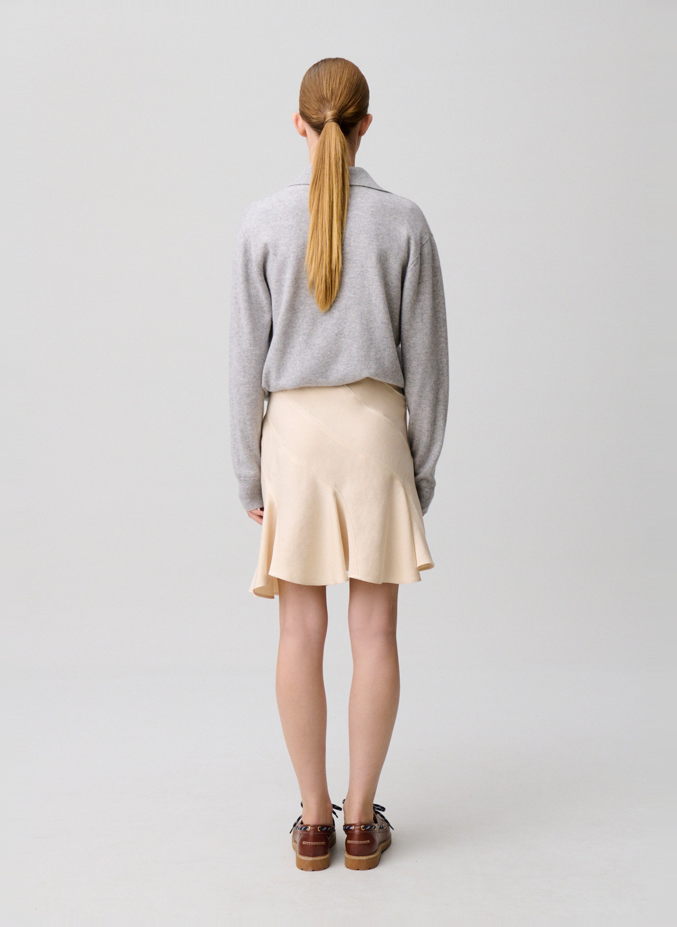 Jupe courte asymétrique CLAUDIE PIERLOT Beige