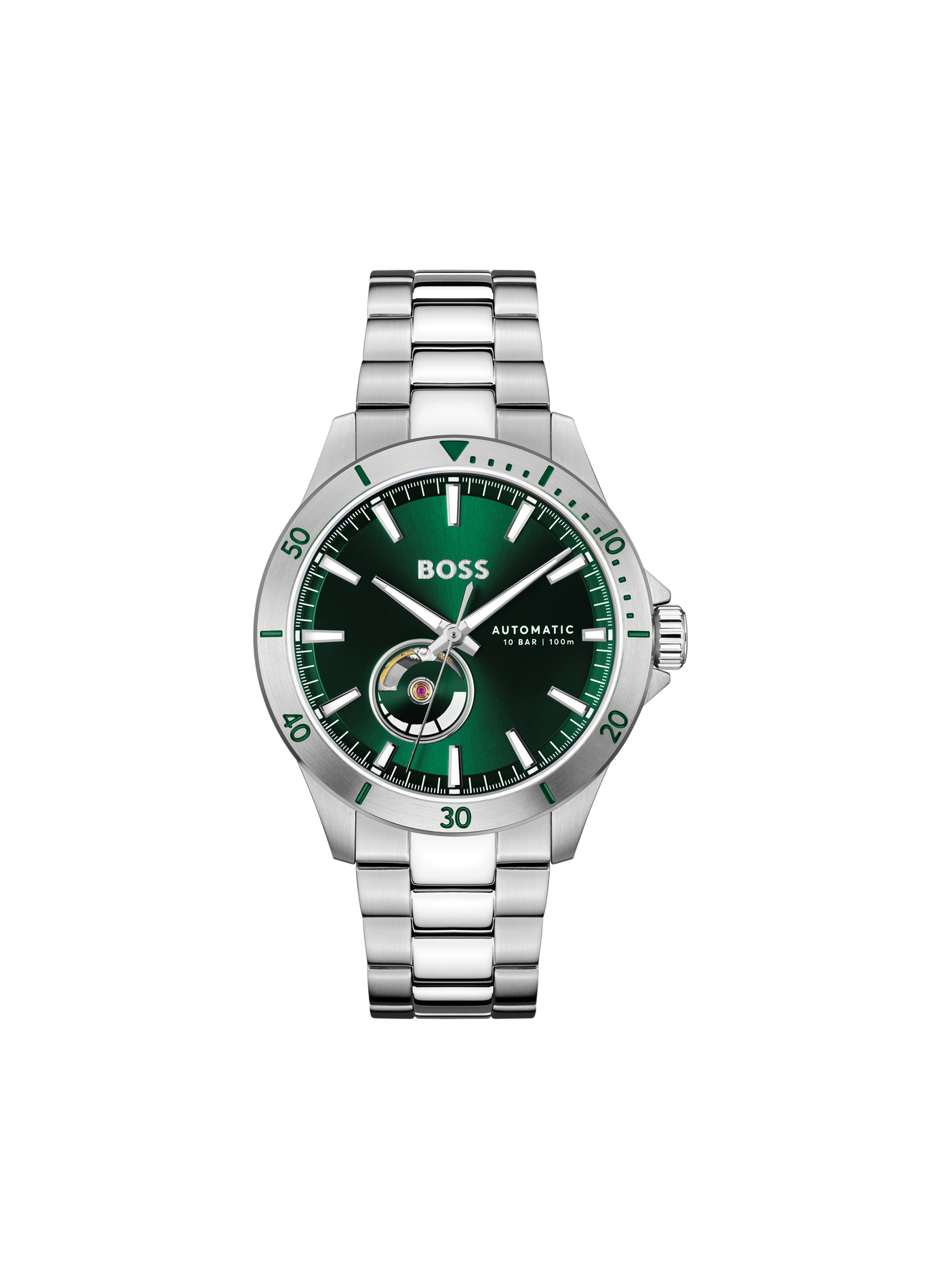 Montre automatique Troper en acier inoxydable BOSS MONTRES Vert