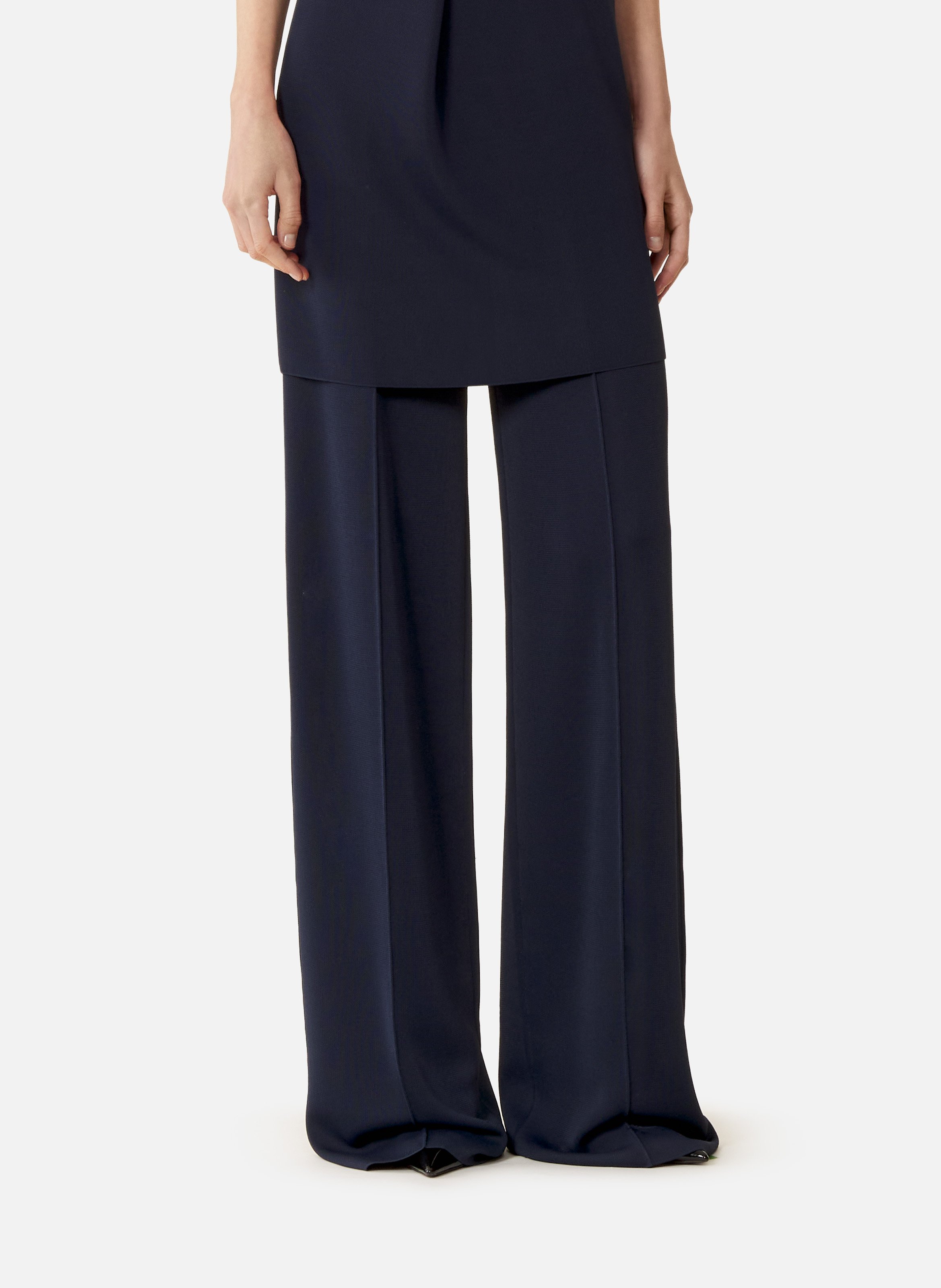 Pantalon large en viscose LANVIN Bleu