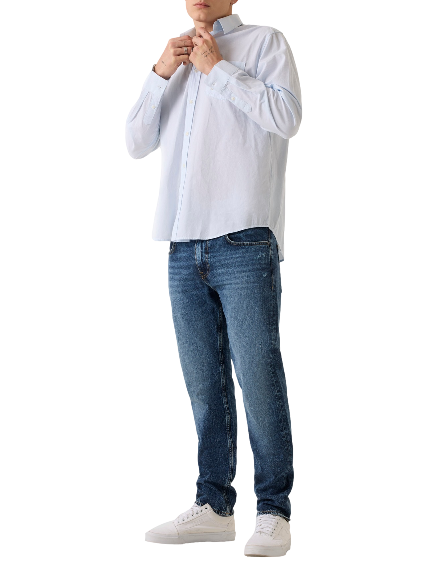 Slightly faded denim jeans in a cotton blend GUESS Blue