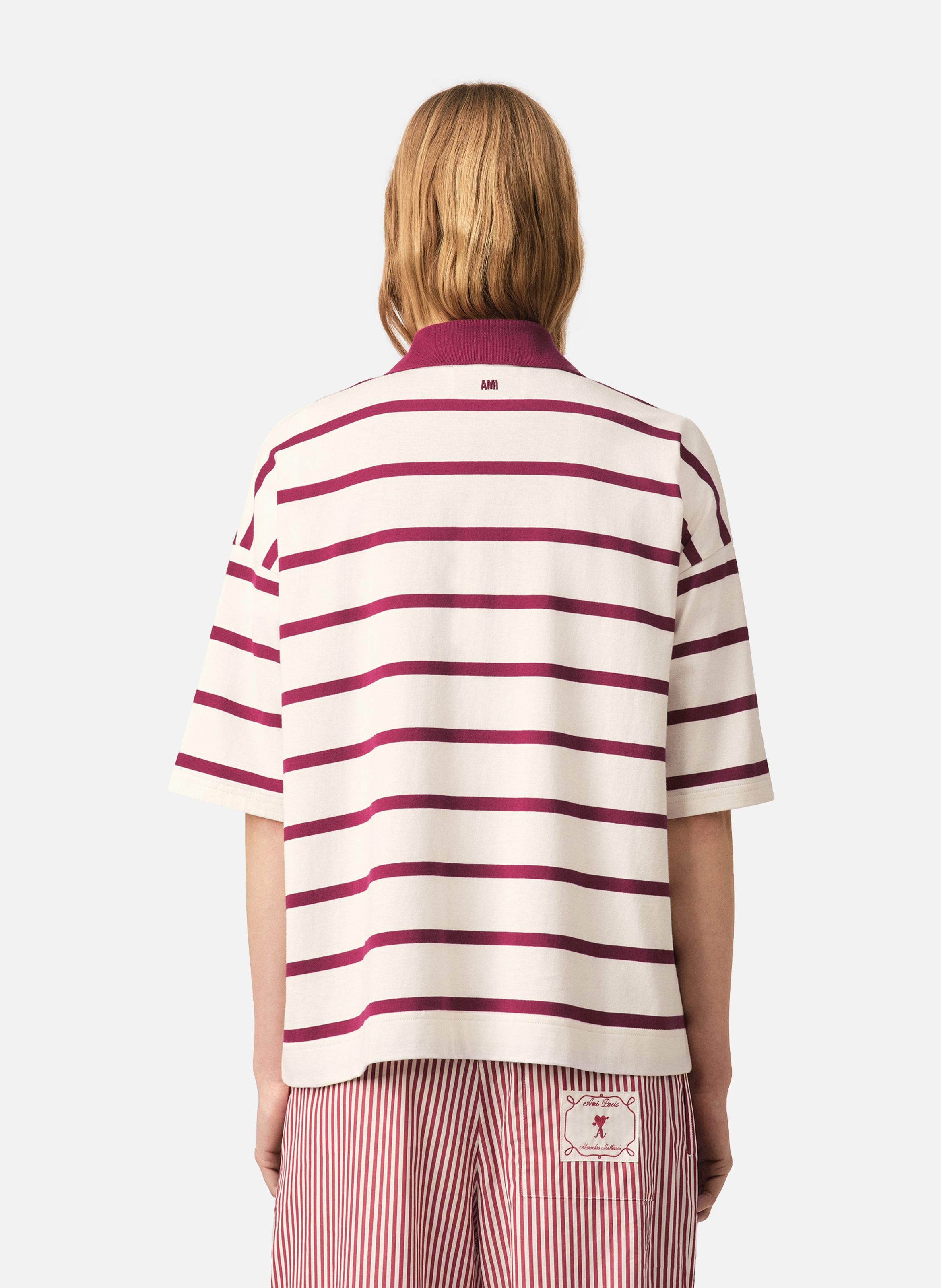 Polo ami de coeur flèche unisexe en coton AMI PARIS Blanc