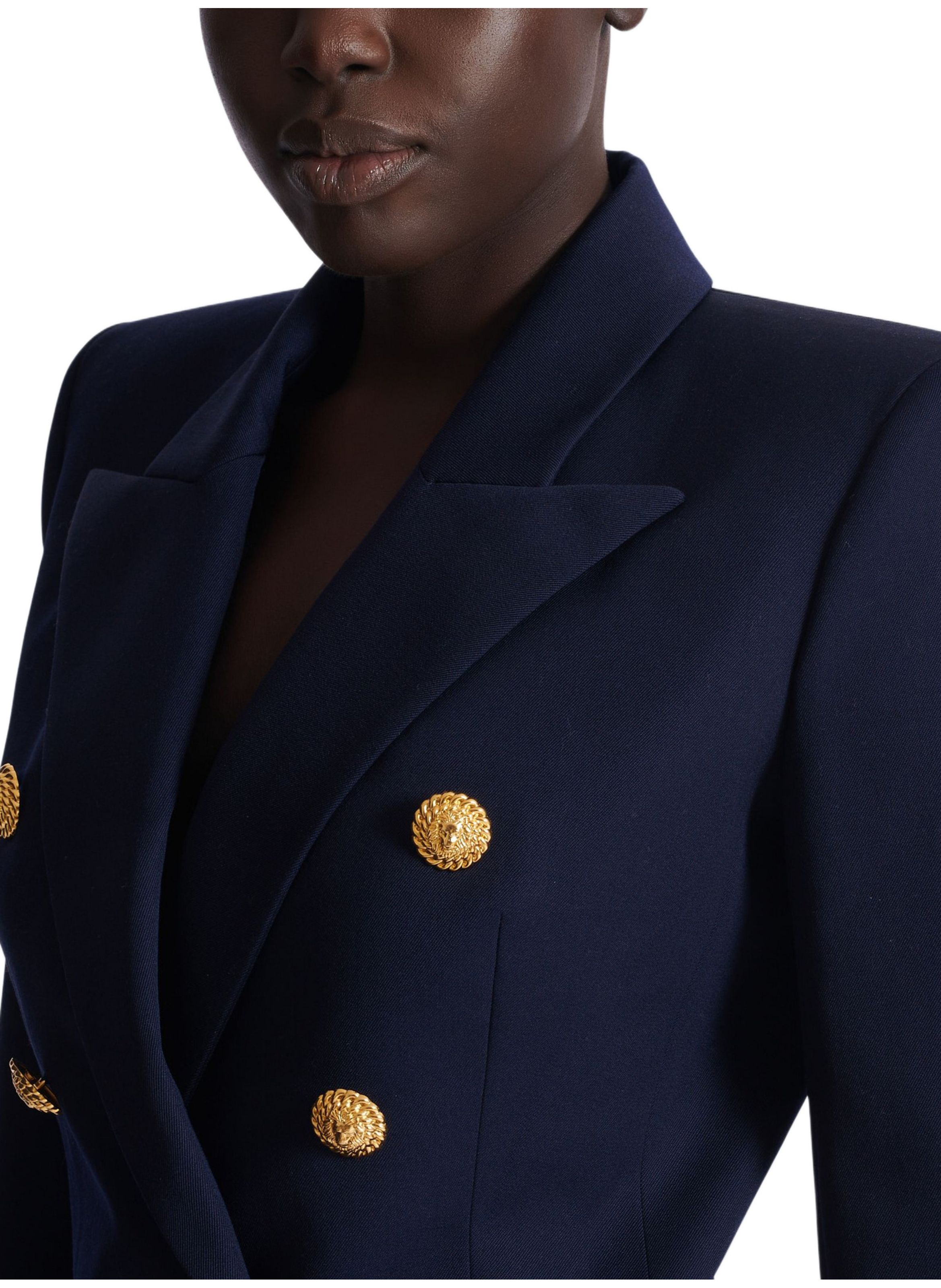 Veste 6 boutons ajustée en laine BALMAIN Bleu