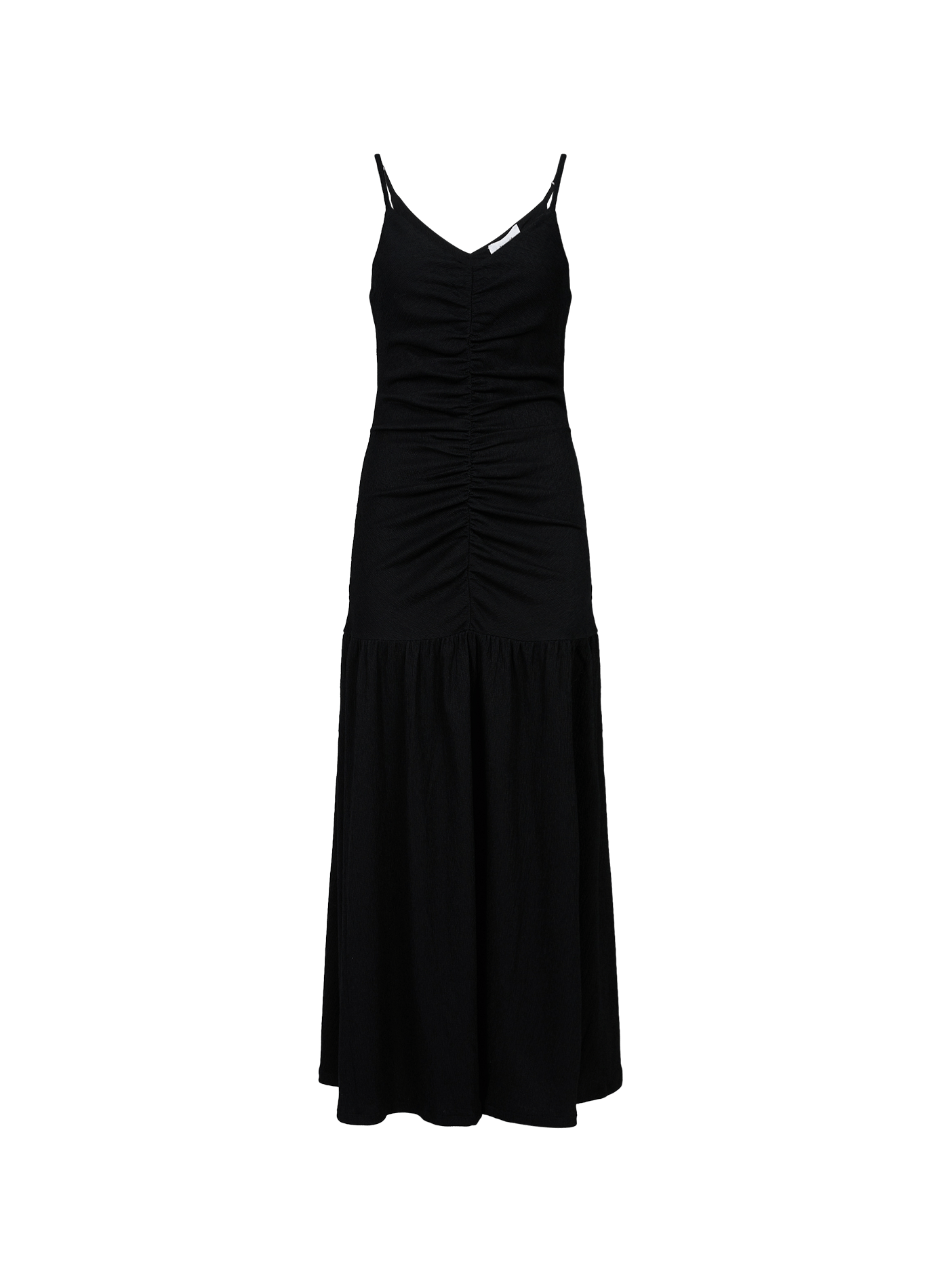 Maxi V-neck dress with thin straps TOPSHOP Black