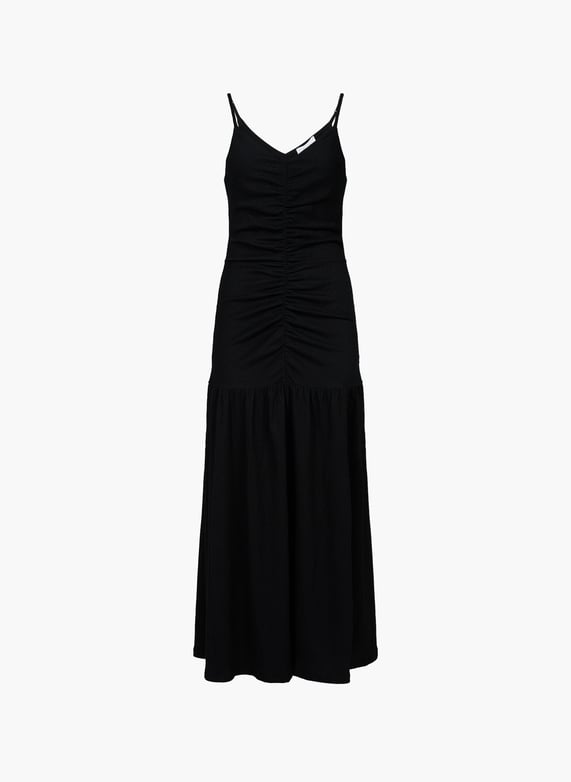 Maxi v-Neck dress with thin straps Black Topshop - Women | Printemps.com Maxi v-Neck dress with thin straps Black Topshop - Women | Printemps.com