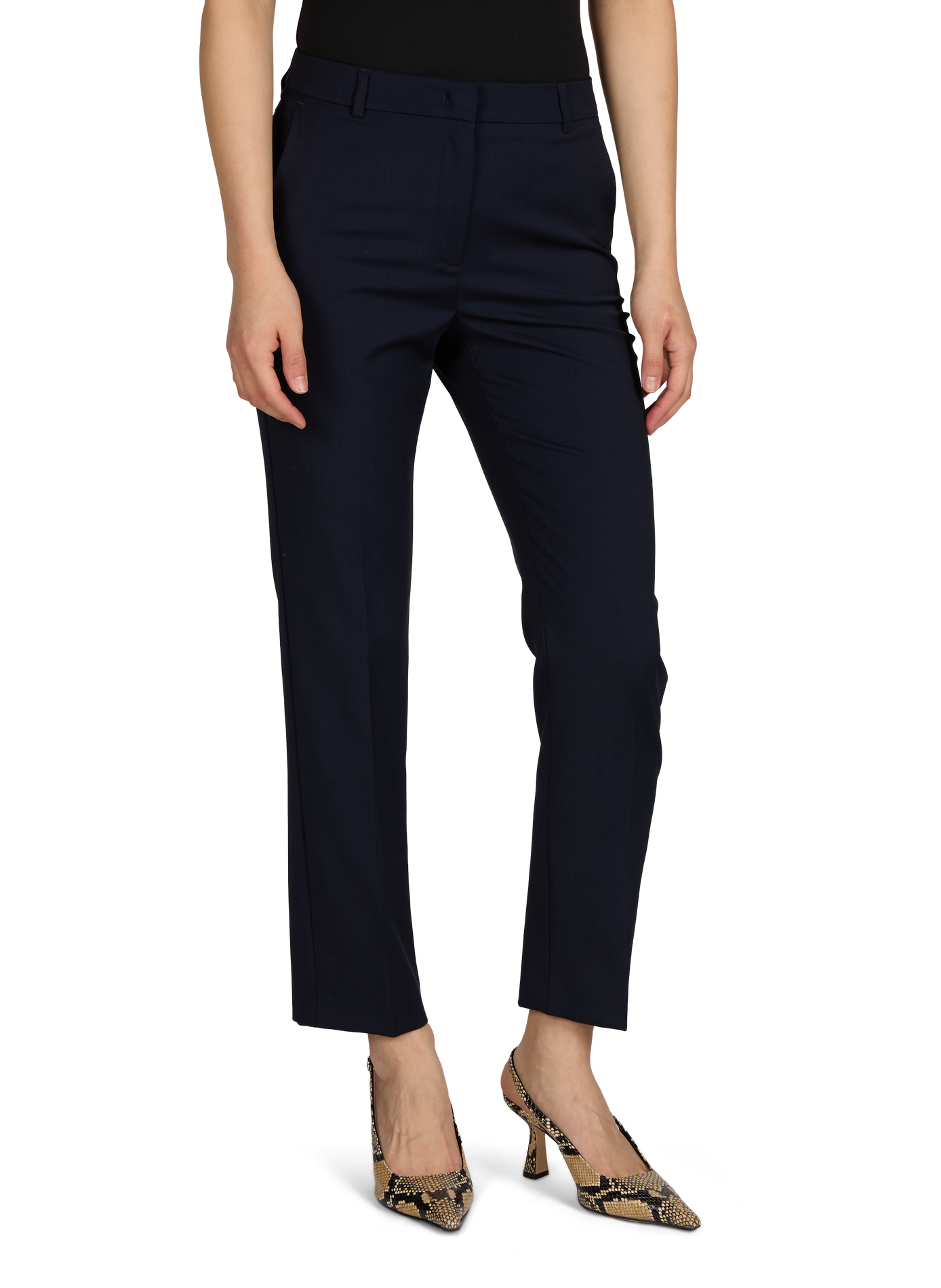 Pantalon uni en laine vierge MAX MARA WEEK END Bleu