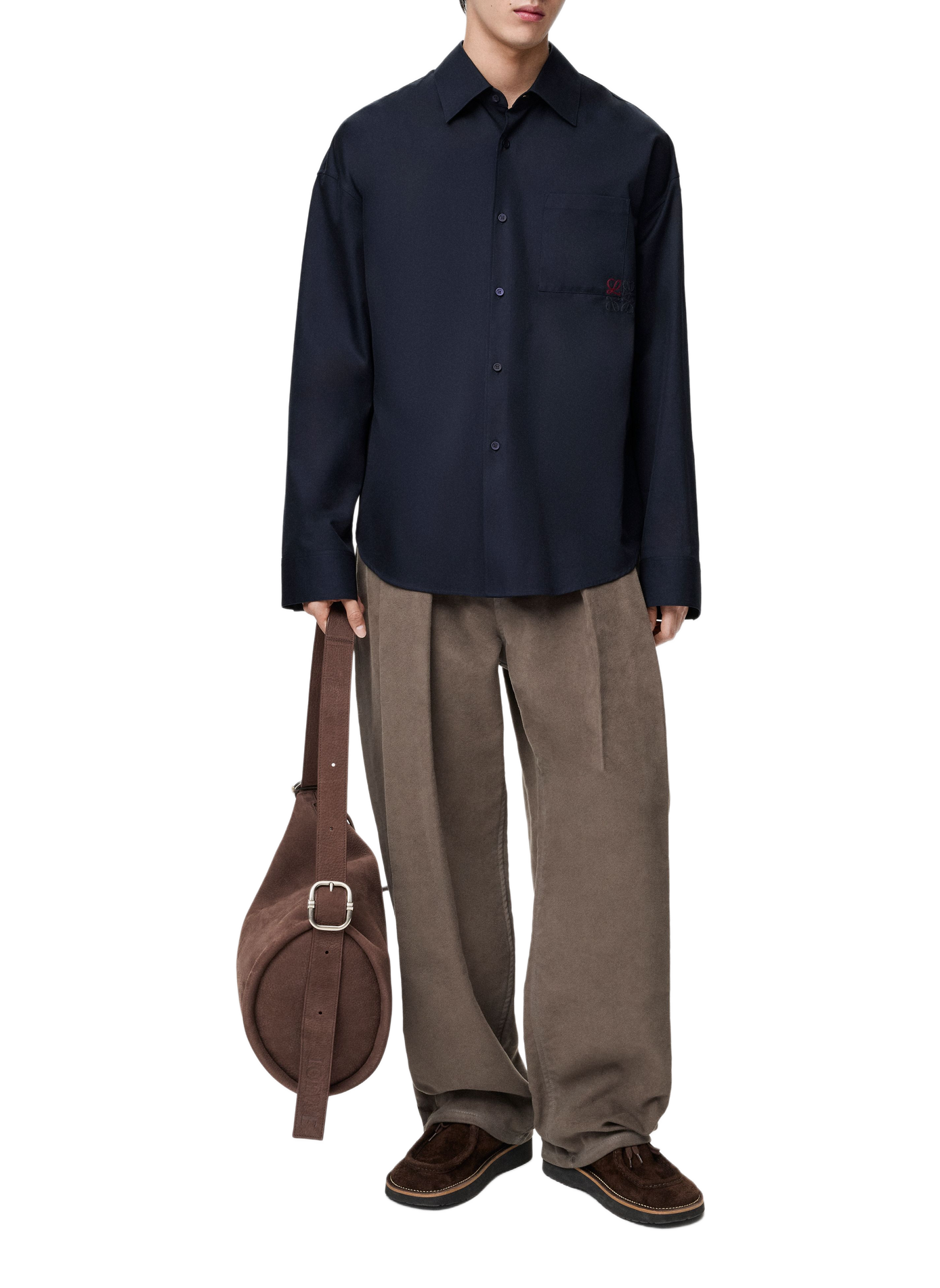 Chemise manches longues en sergé de coton LOEWE Bleu