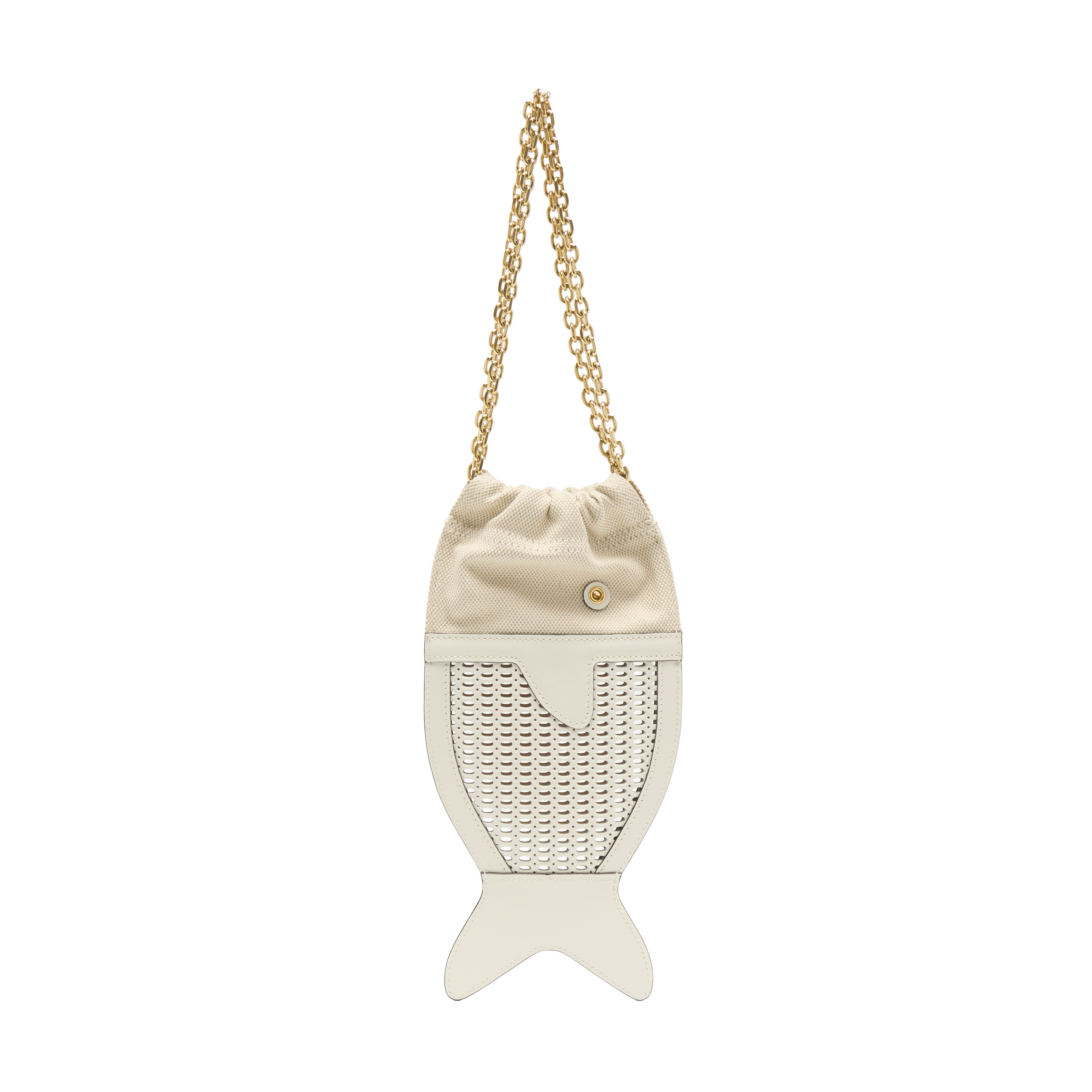 Funny fish pouch lancel beach capsule by lancel in leather LANCEL White