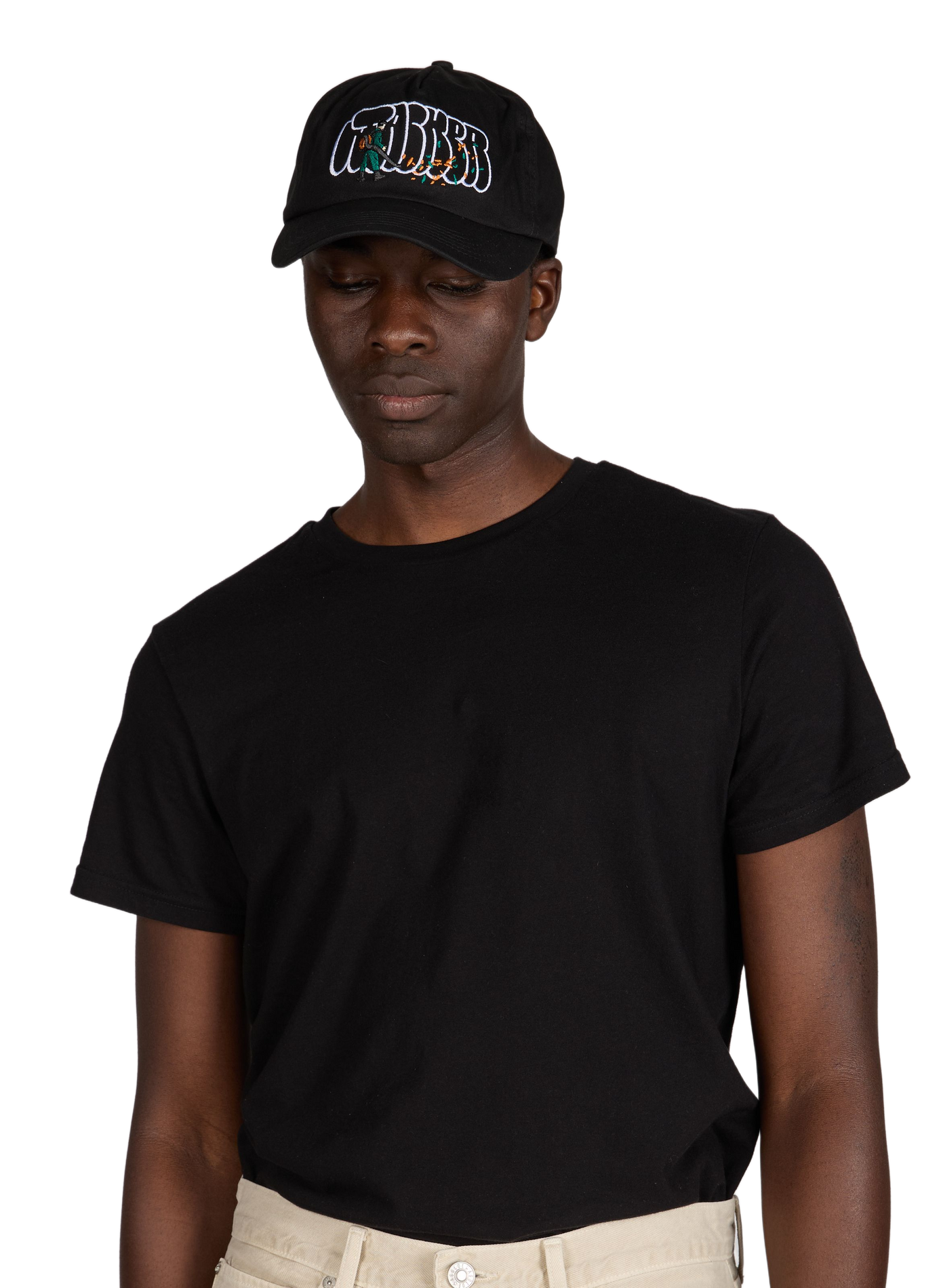 Casquette à logo brodé en coton JACKER. Noir