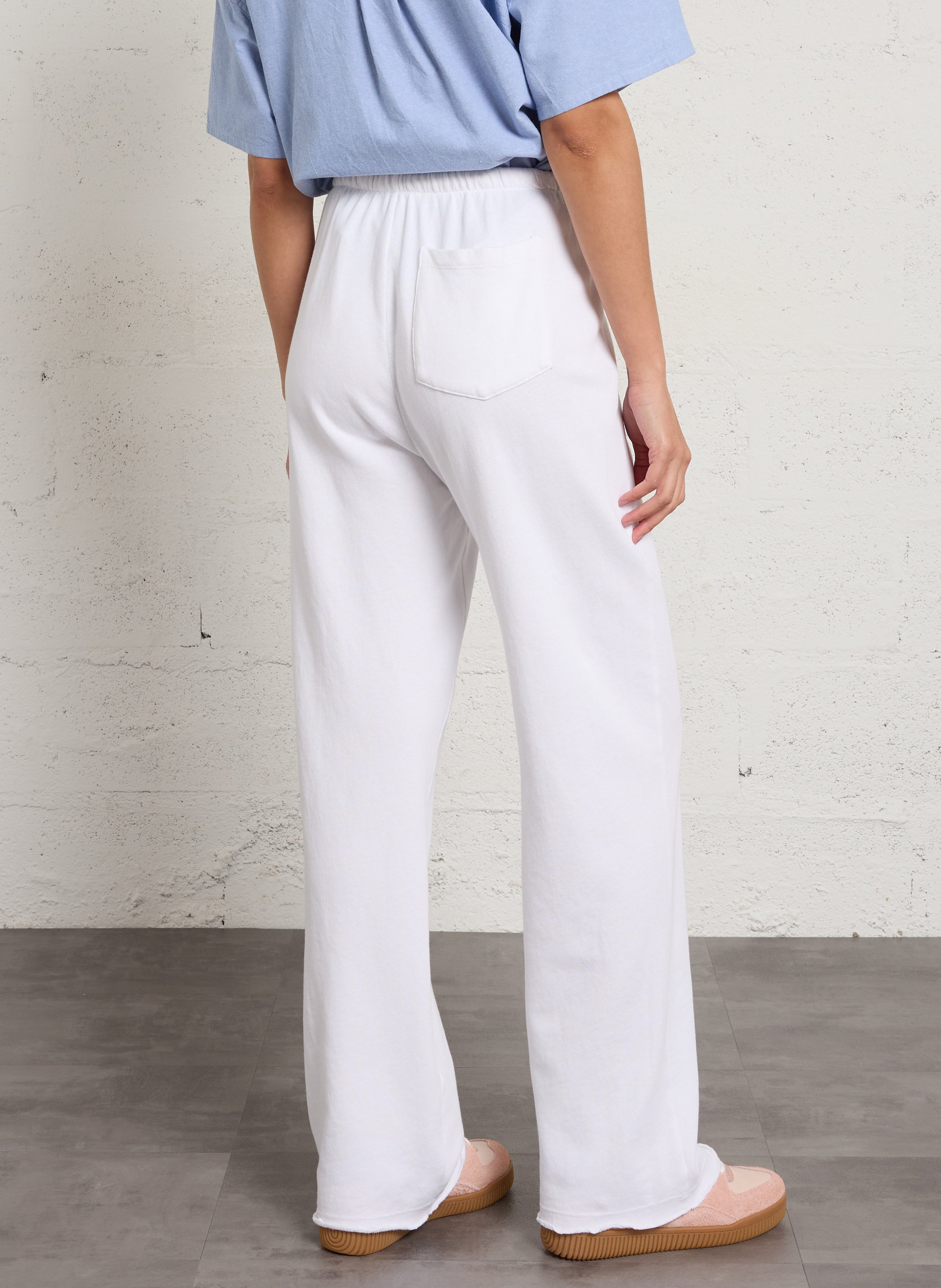 Jogging droit ample en coton vibtown AMERICAN VINTAGE Blanc