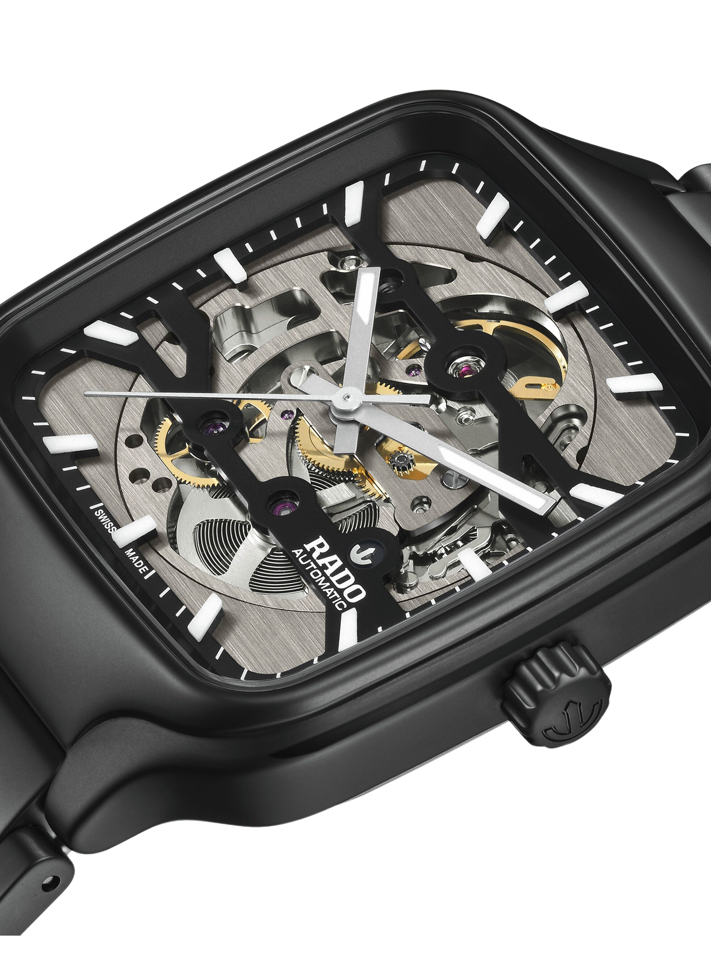 Montre automatique True Square Skeleton en céramique RADO Noir