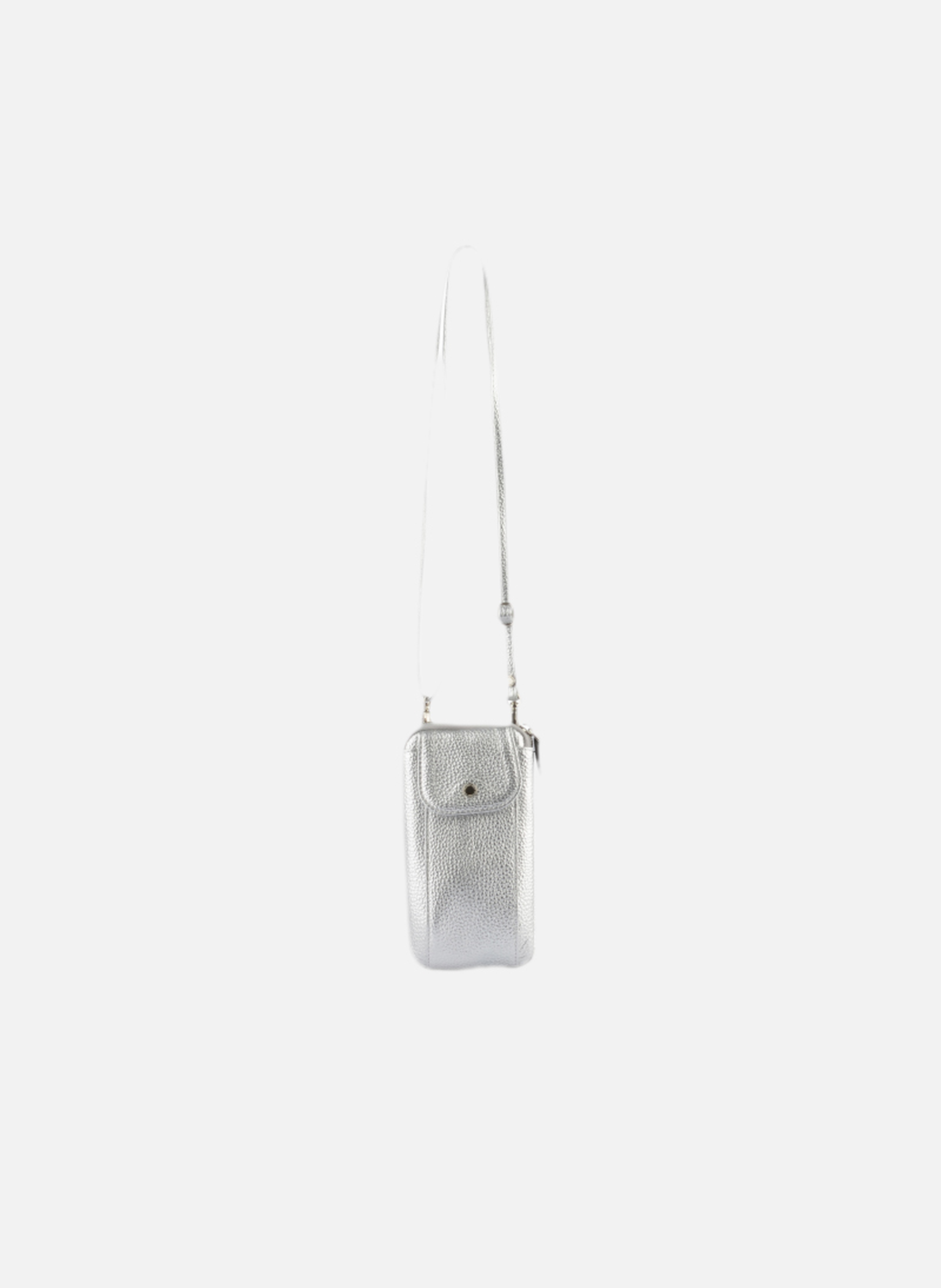 Club | etui téléphone portable en cuir de veau grainé POURCHET Argent