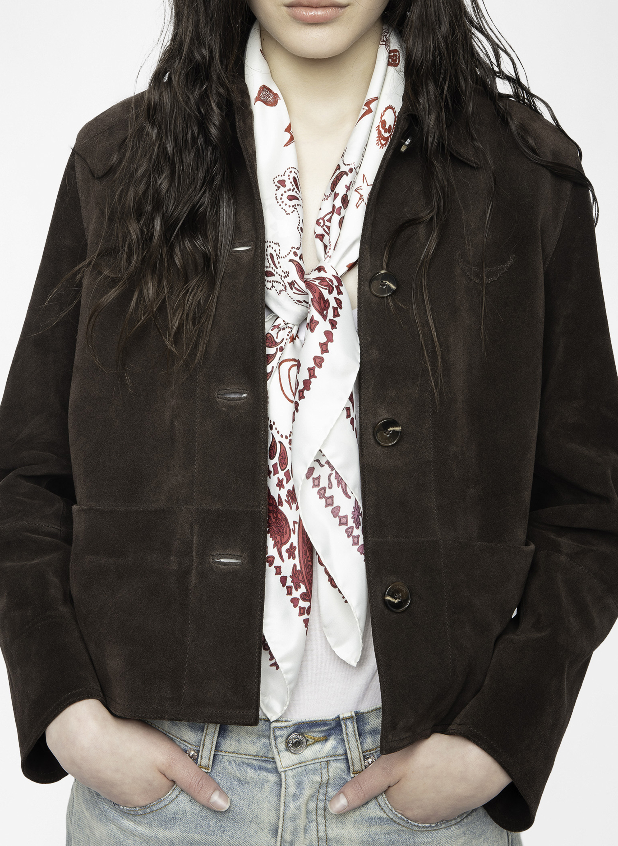 Foulard imprimé debbie 85 ZADIG&VOLTAIRE Rouge