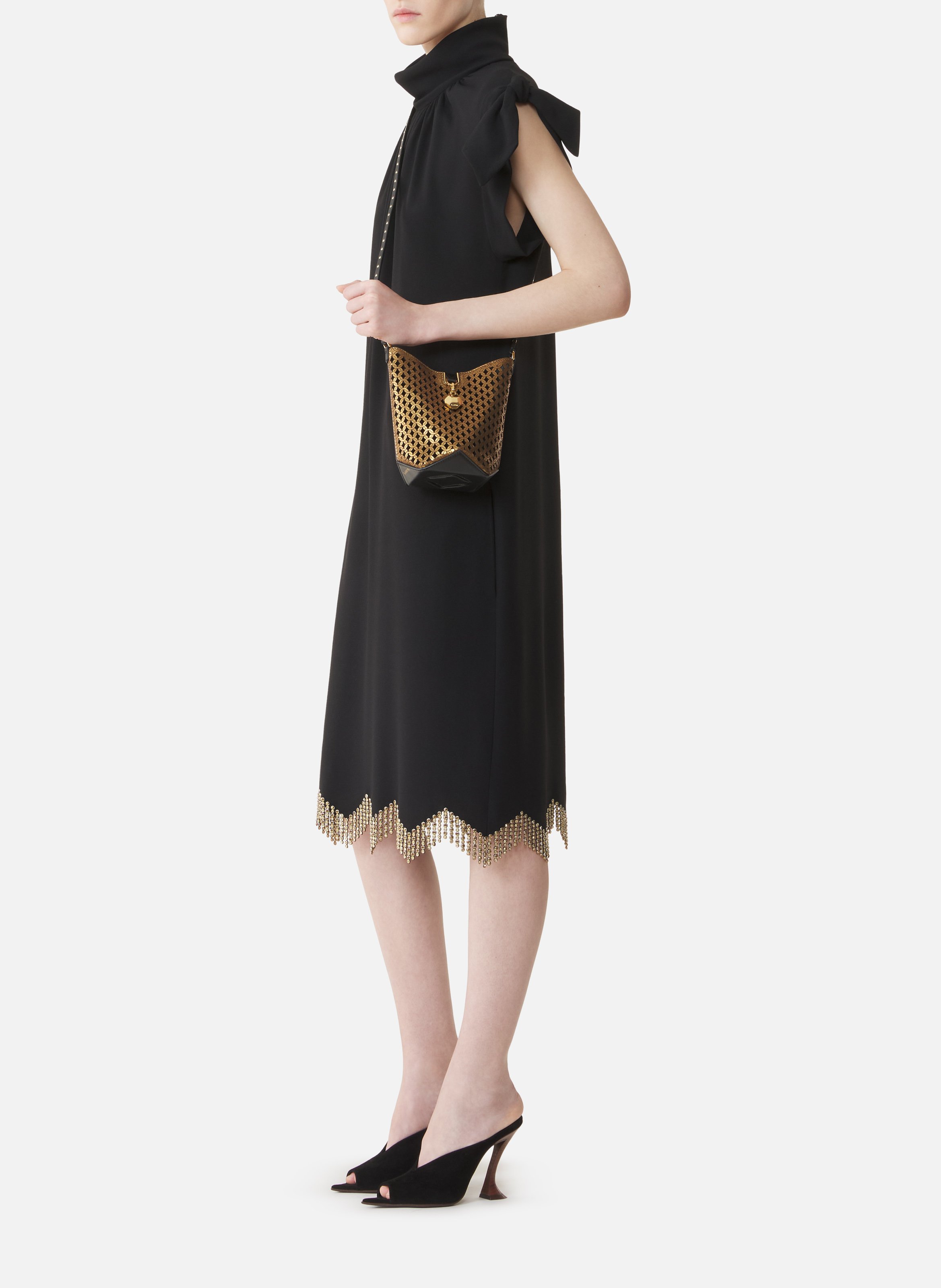 Sac sceau nano catch by lanvin en cuir brillant lazé LANVIN Argent