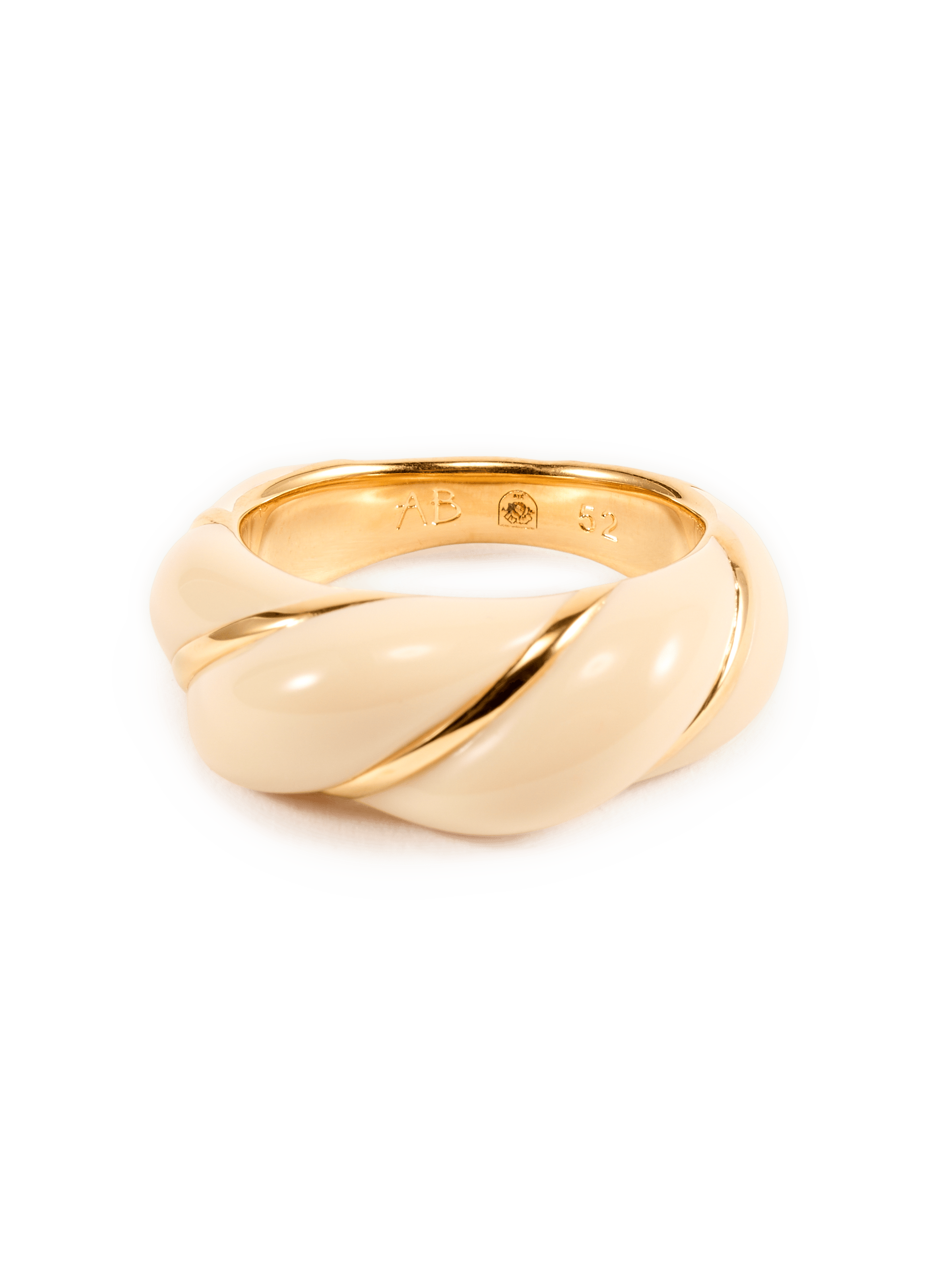 Bague torsadée Diana en laiton et plaqué or Diana Ivoire