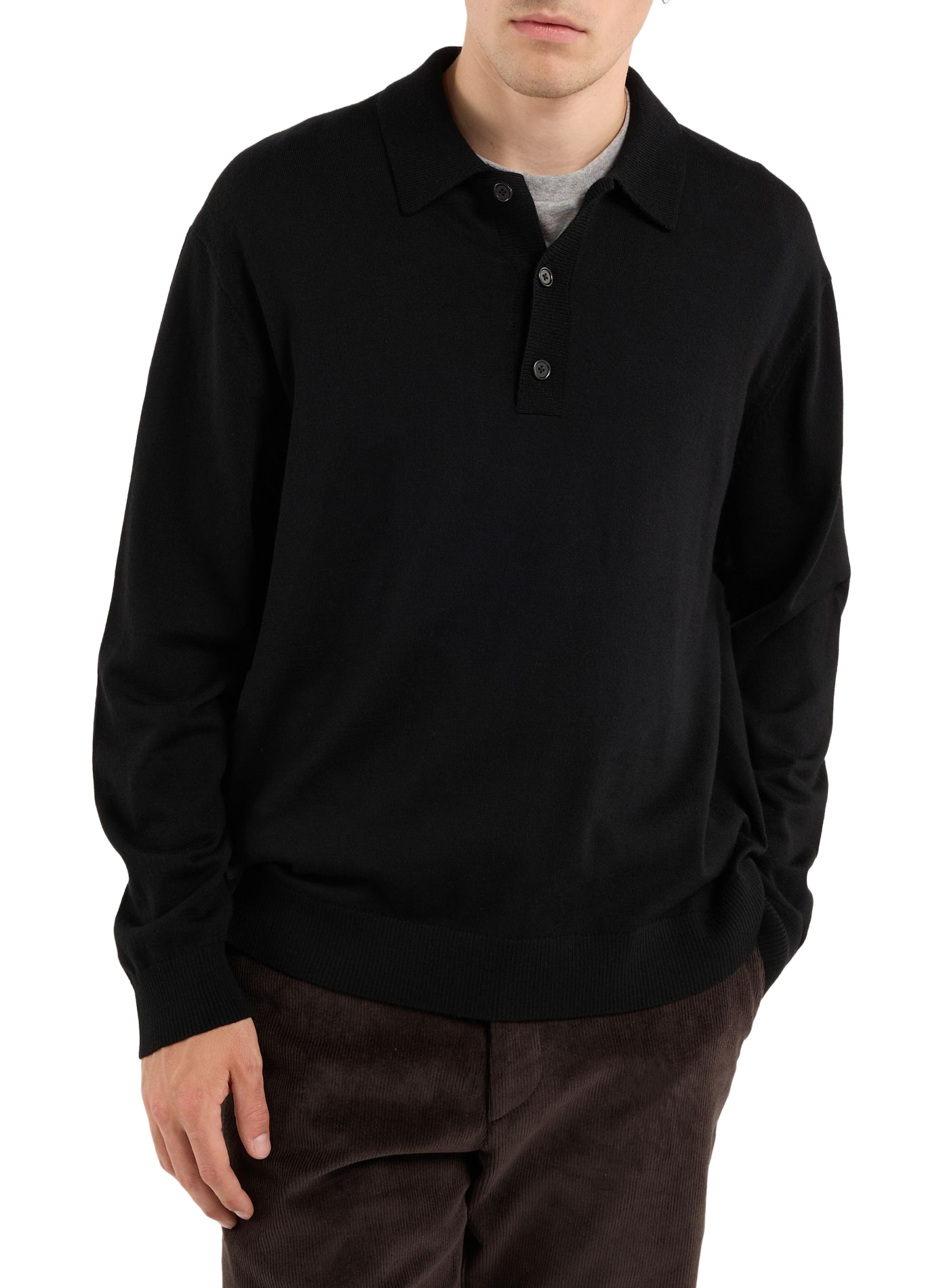 Pull Arnau en laine mérinos  | Noir SAISON 1865 Homme