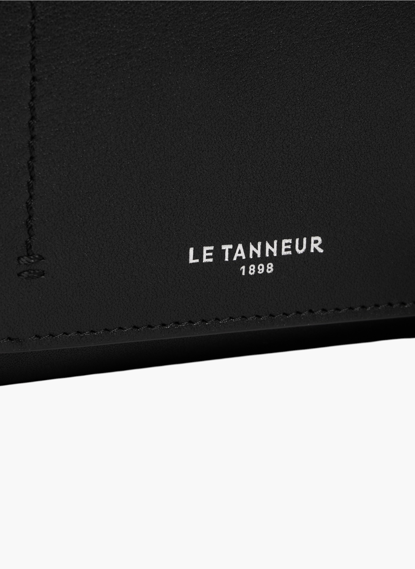 Petit portefeuille à rabat louison en cuir lisse LE TANNEUR Noir