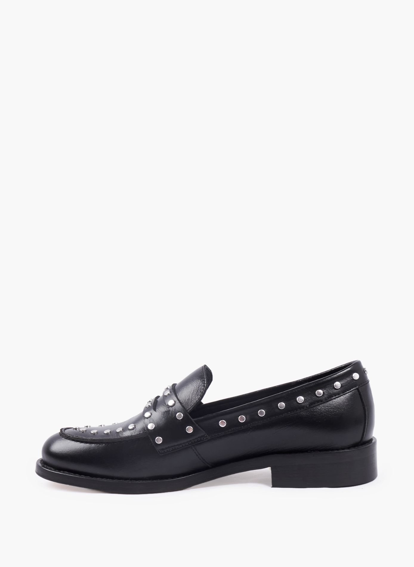 Mocassins cuir clouté JULES & JENN Noir