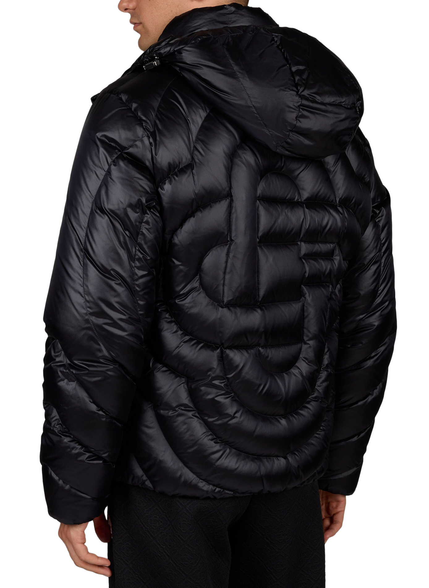 Quilted hooded puffer jacket CASABLANCA PARIS Black