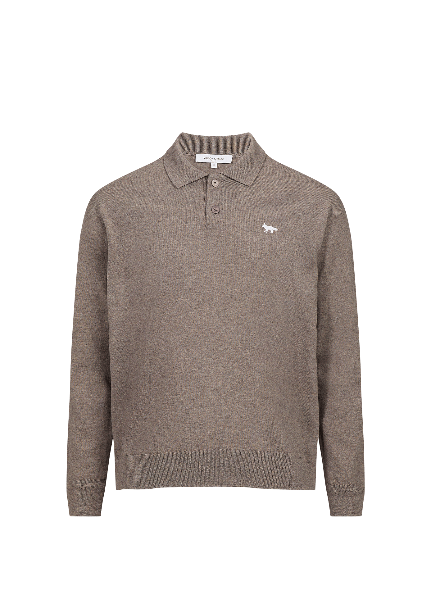 Polo with zippered wool collar MAISON KITSUNÉ Brown