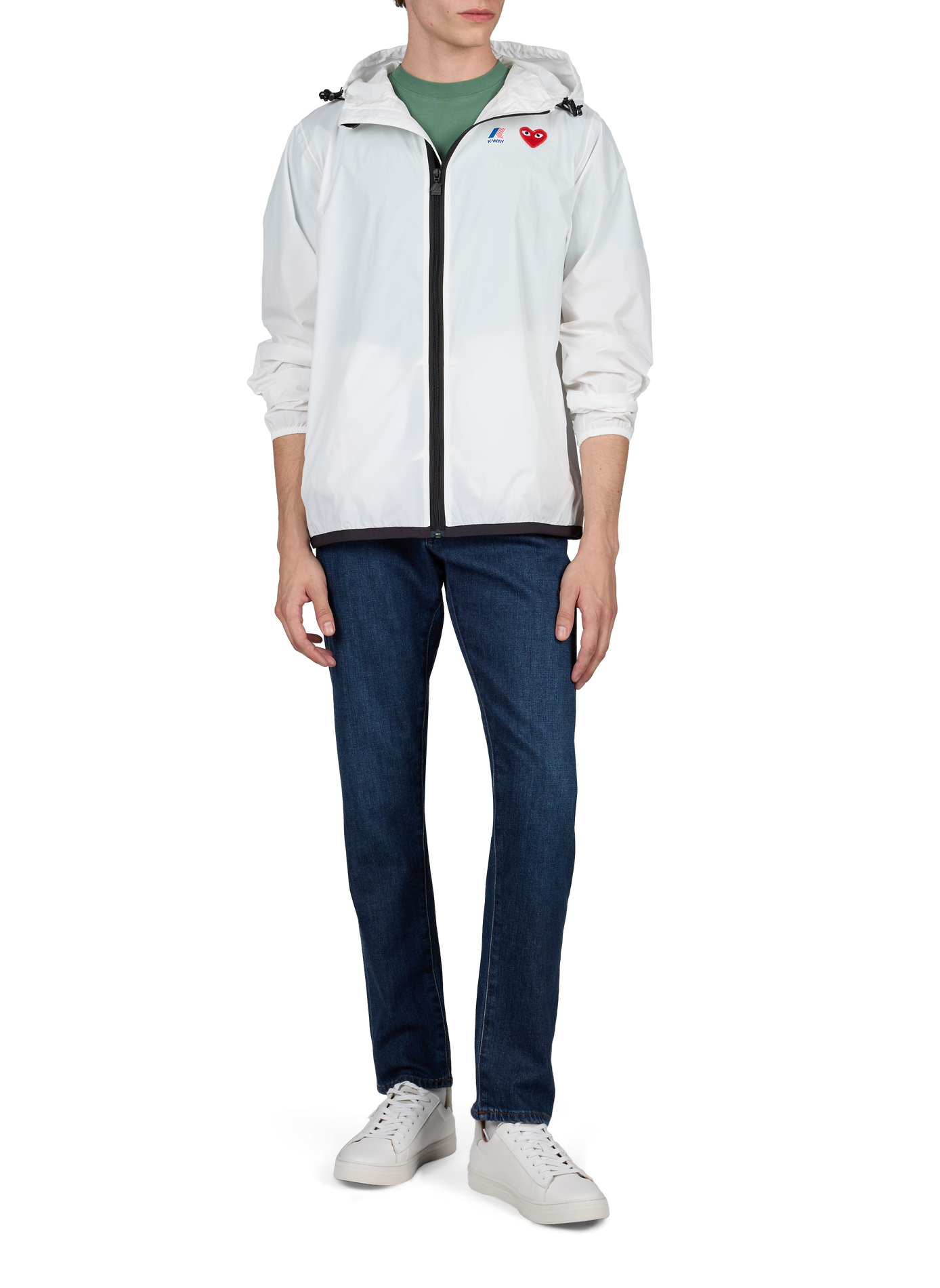 Veste légère à patch cœur COMME DES GARCONS PLAY Blanc