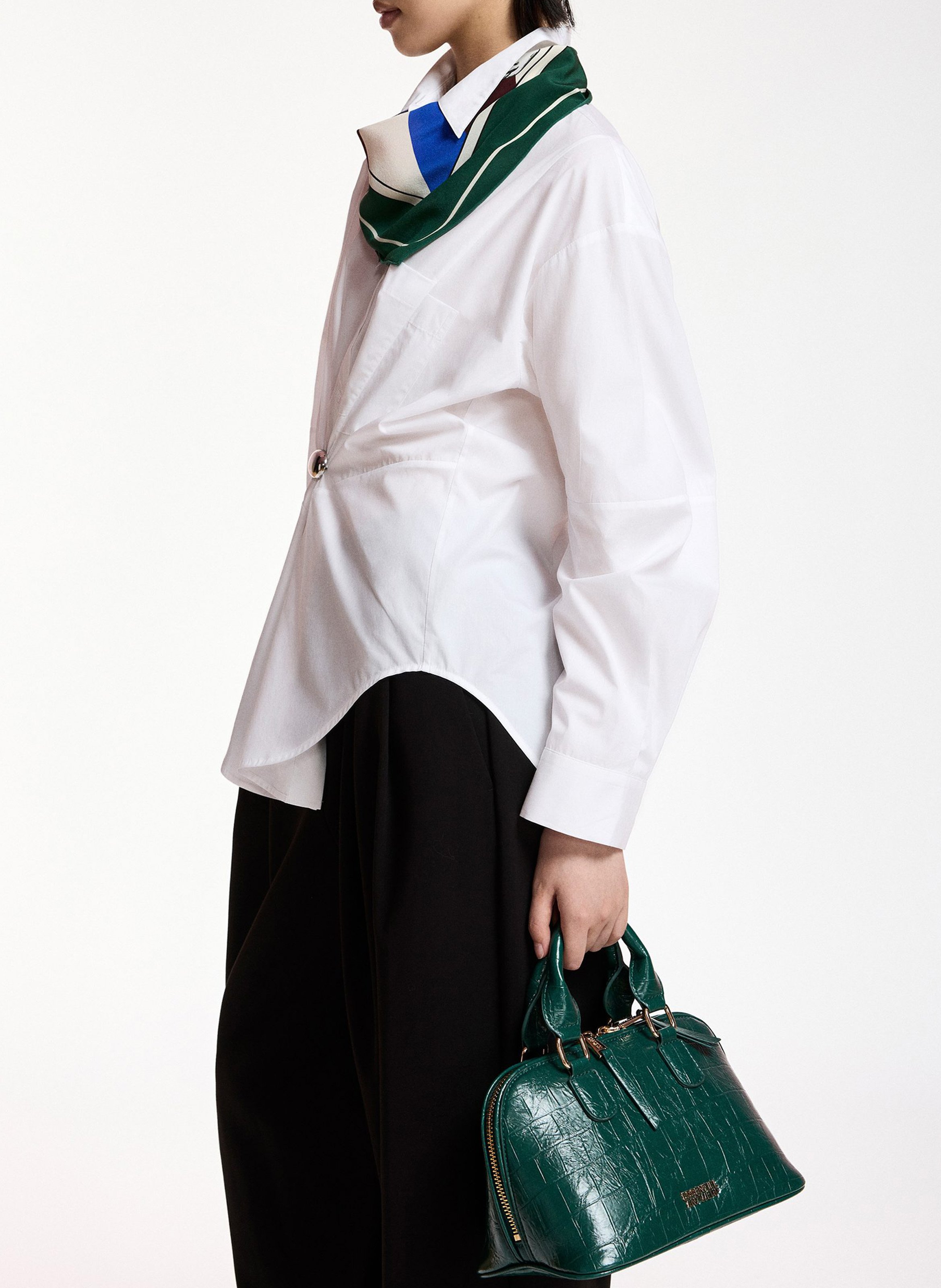 Chemise oversize rayée en coton bio kreative ESSENTIEL ANTWERP Blanc