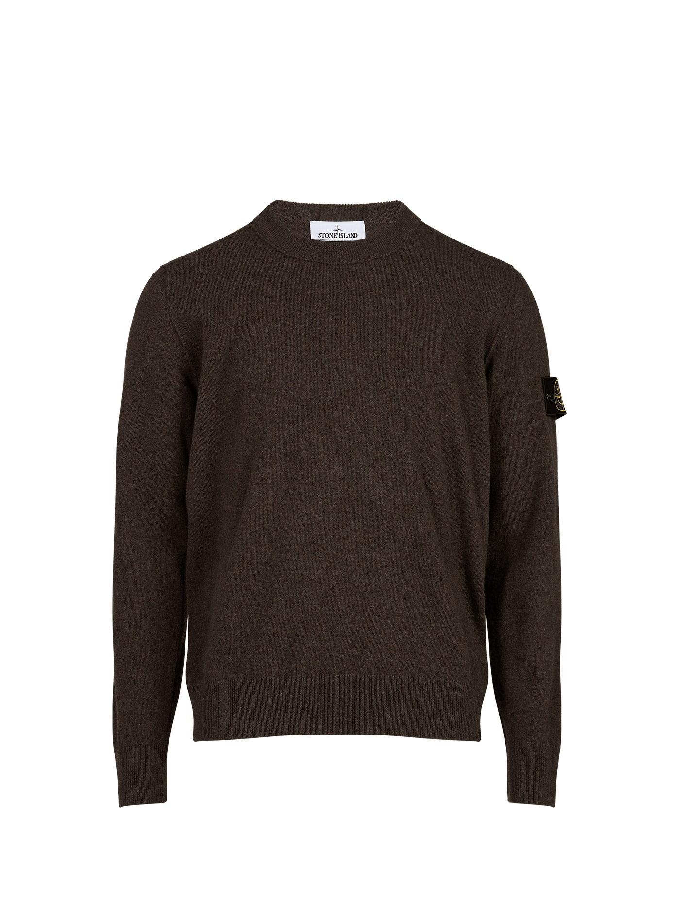 Gerader Rundhalsausschnitt-Pullover aus Wolle STONE ISLAND Grau
