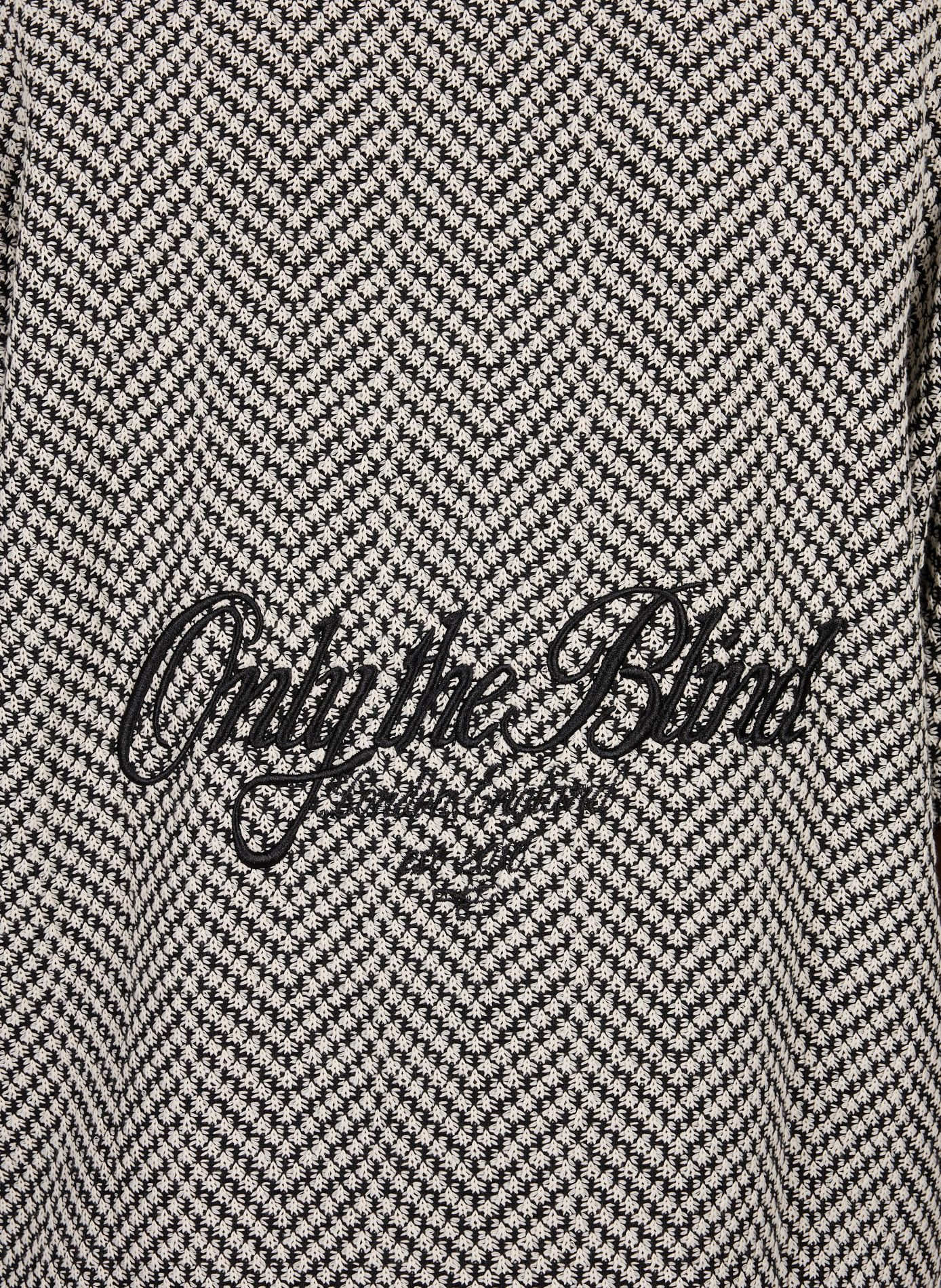 Straight embroidered shirt in blended cotton ONLY THE BLIND Black