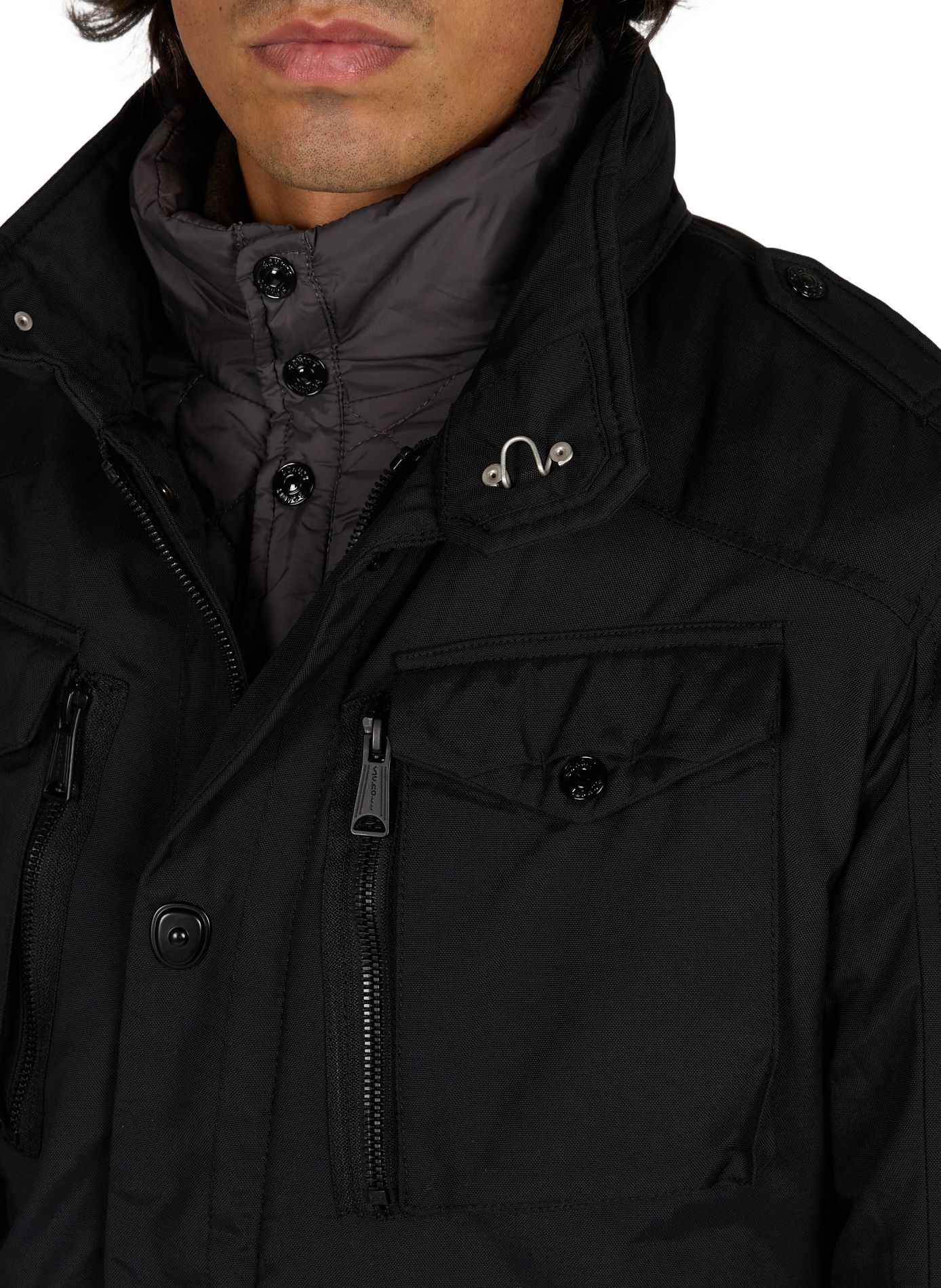 Blouson droit col montant zippé SCHOTT Noir