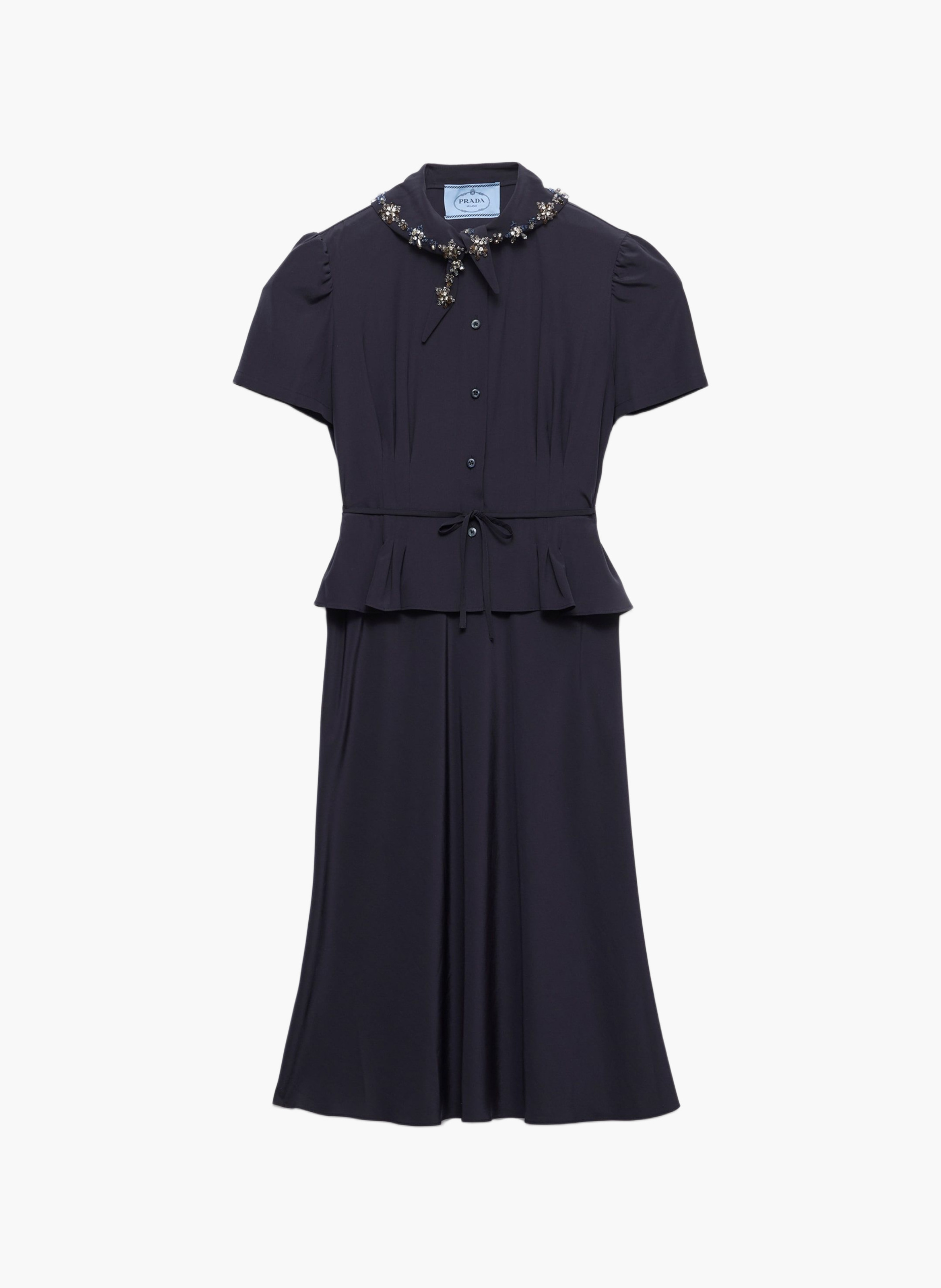 Robe en marocain brodé PRADA Bleu