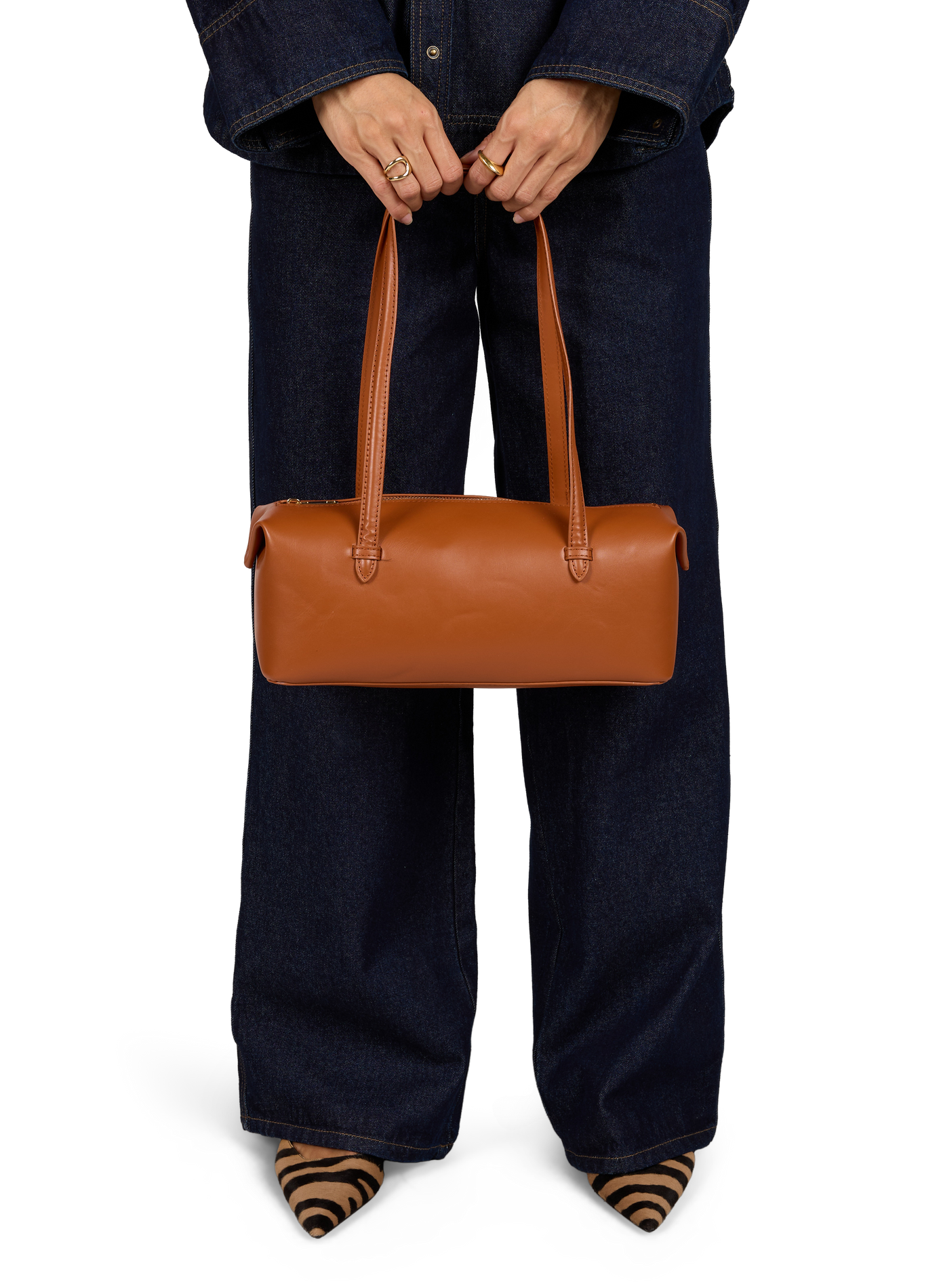 Einfarbige Schultertasche AU PRINTEMPS PARIS Braun