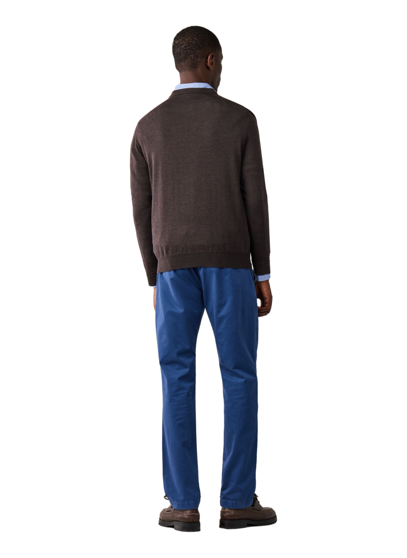 Pull droit col rond en laine FACONNABLE Brown