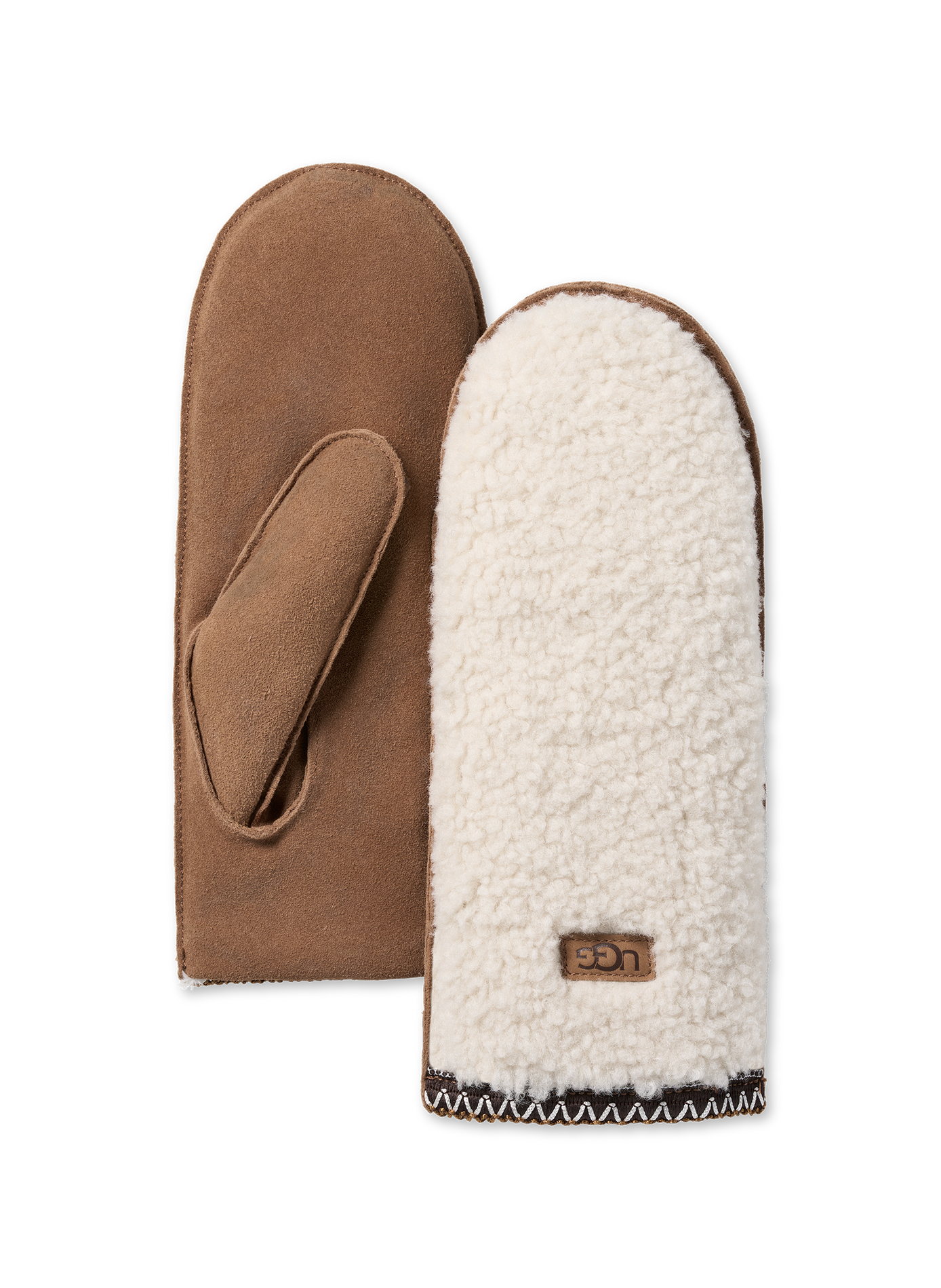 Shearling-effect mittens UGG White