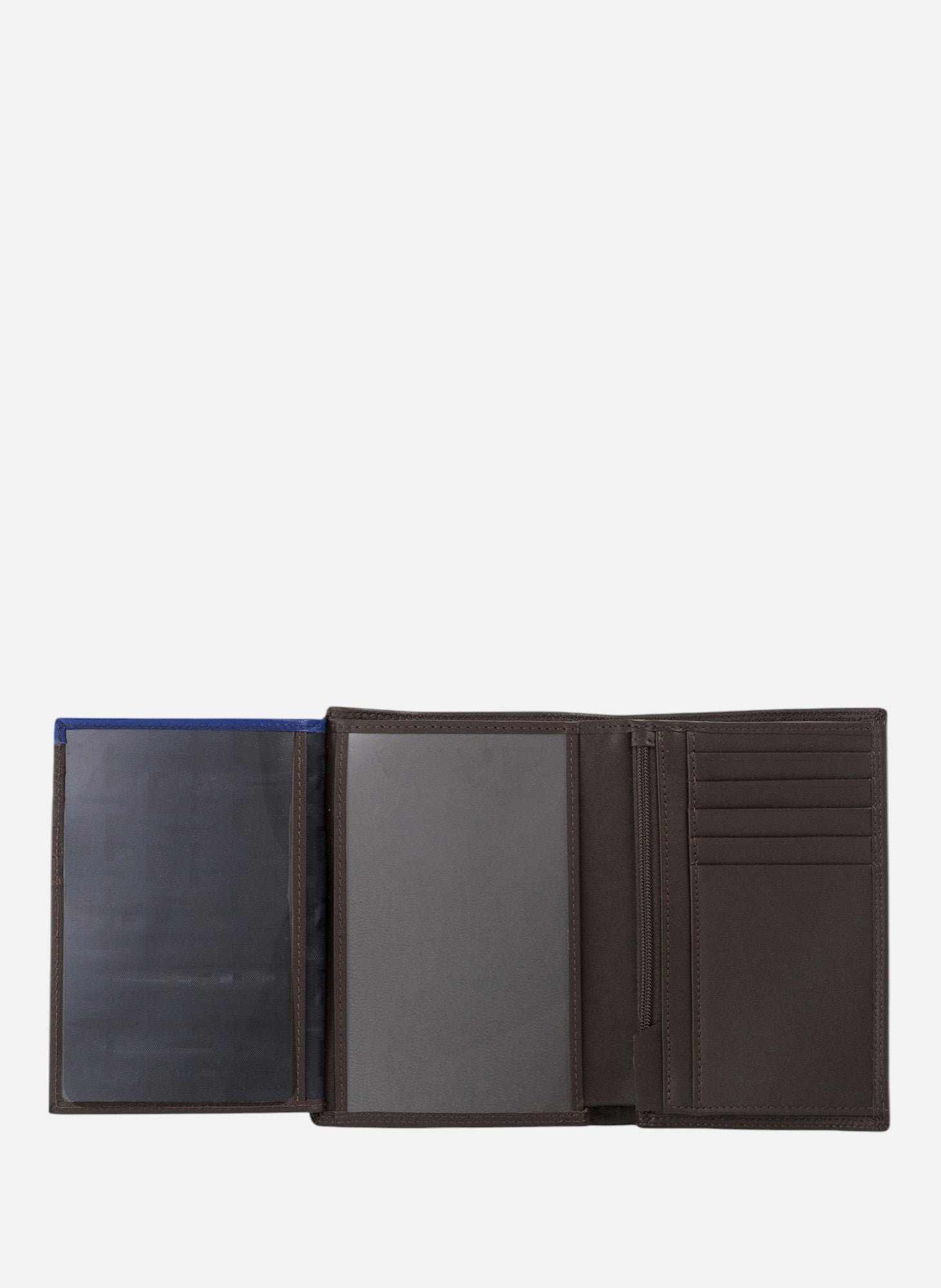 Grand portefeuille vertical zippé 2 volets martin en cuir lisse LE TANNEUR Marron