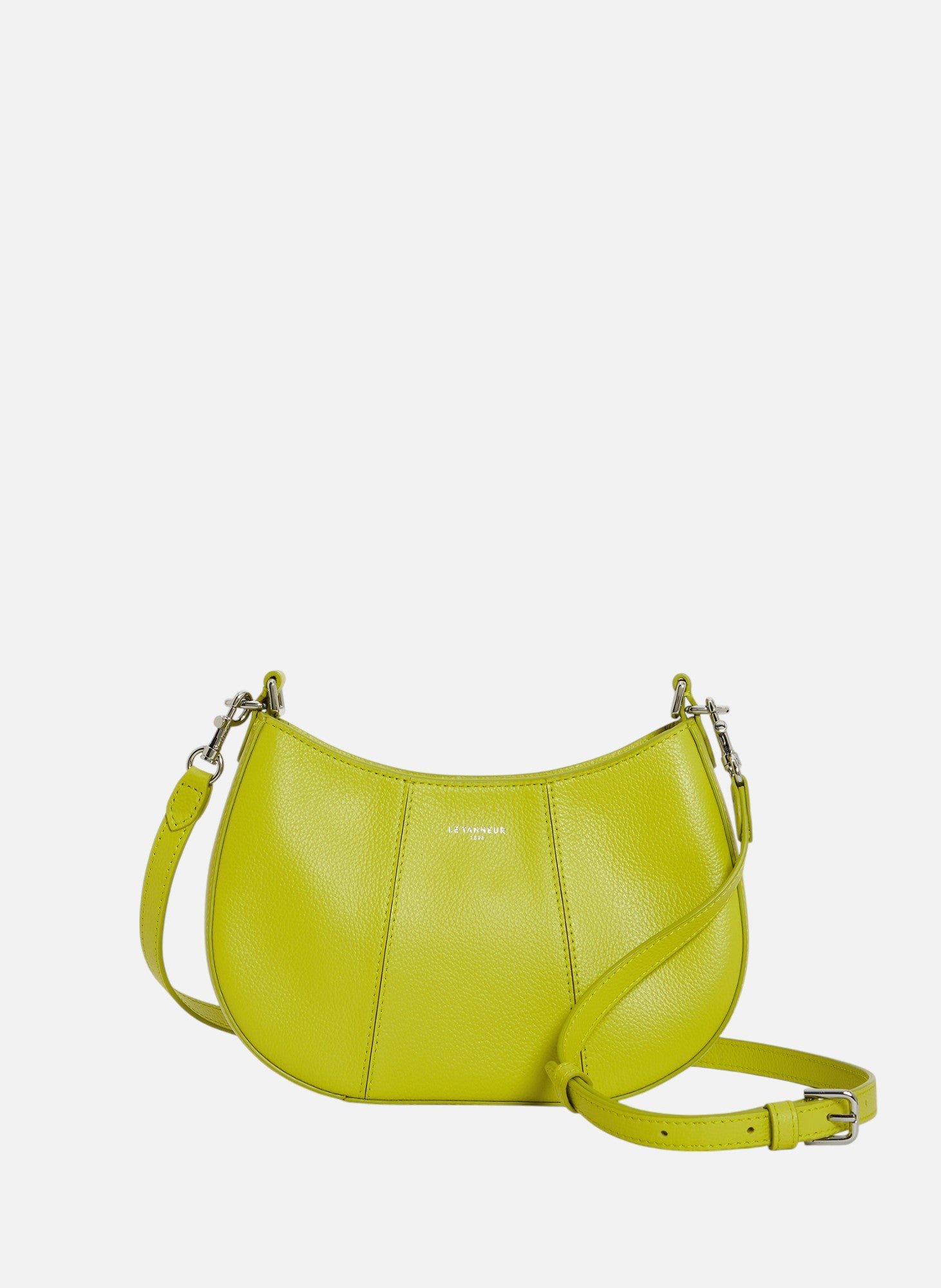 Petit sac demi-lune juliette en cuir grainé LE TANNEUR Vert