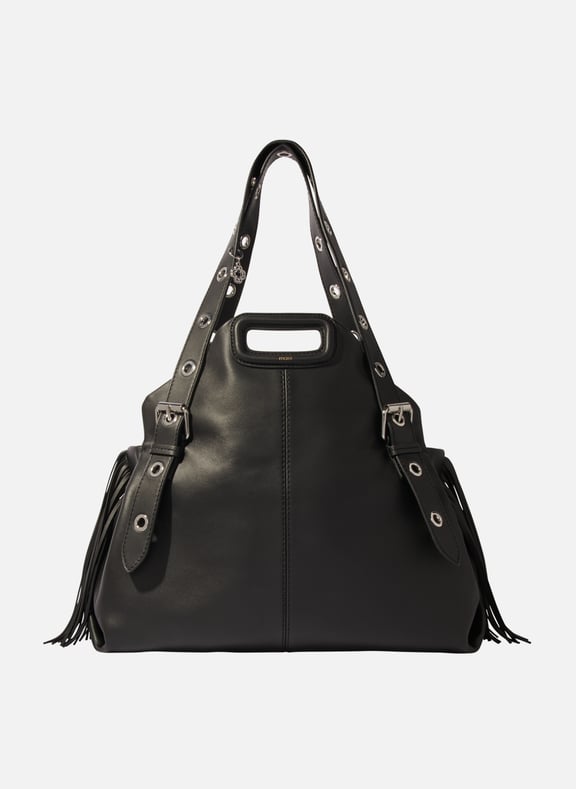 Grand sac shopping en cuir miss m xl Noir by MAJE MAJE Grand sac shopping en cuir miss m xl Noir