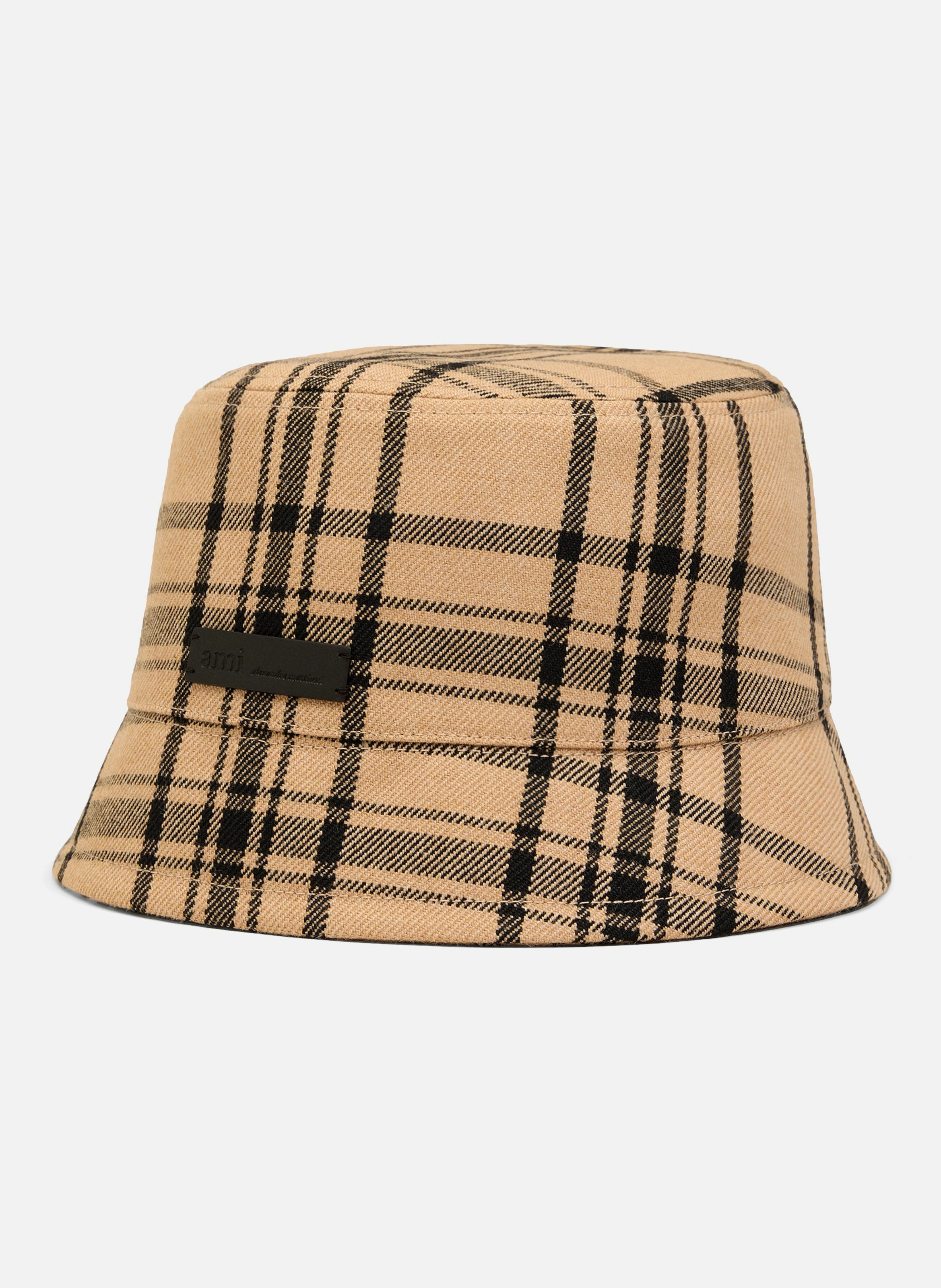 Bob a carreaux en laine unisexe AMI PARIS Marron