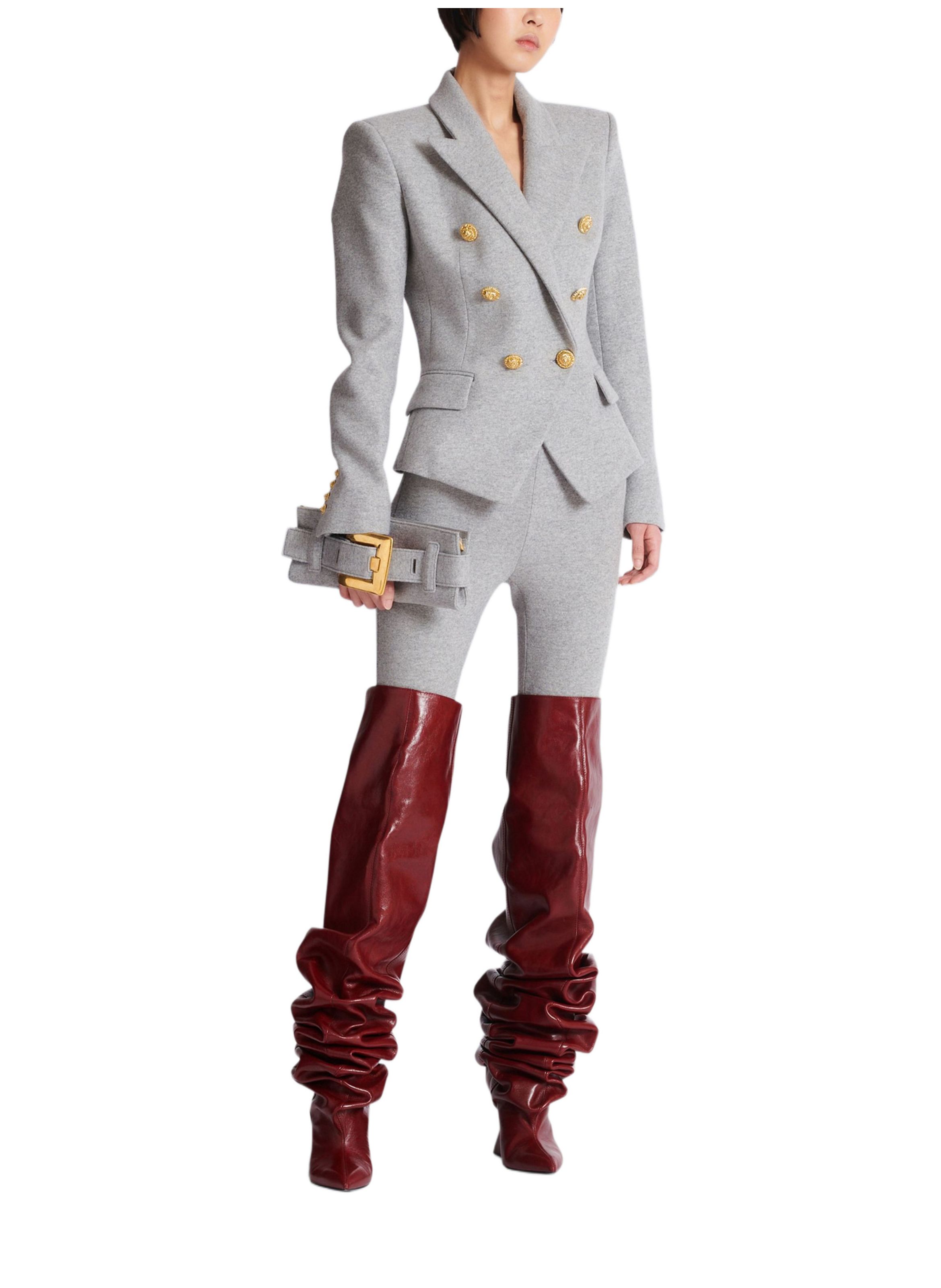 Veste 6 boutons en jersey de coton BALMAIN Gris