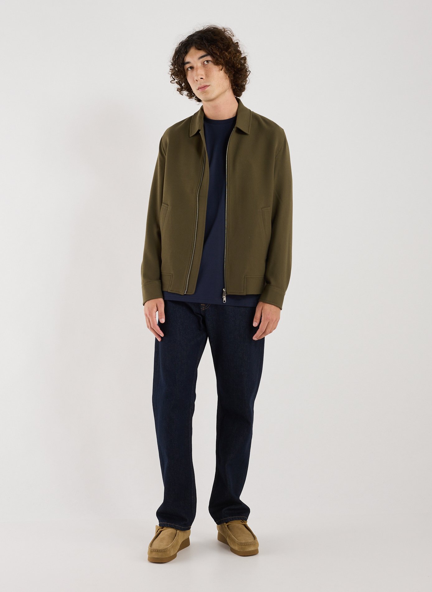 Blouson uni à col classique LES DEUX Vert