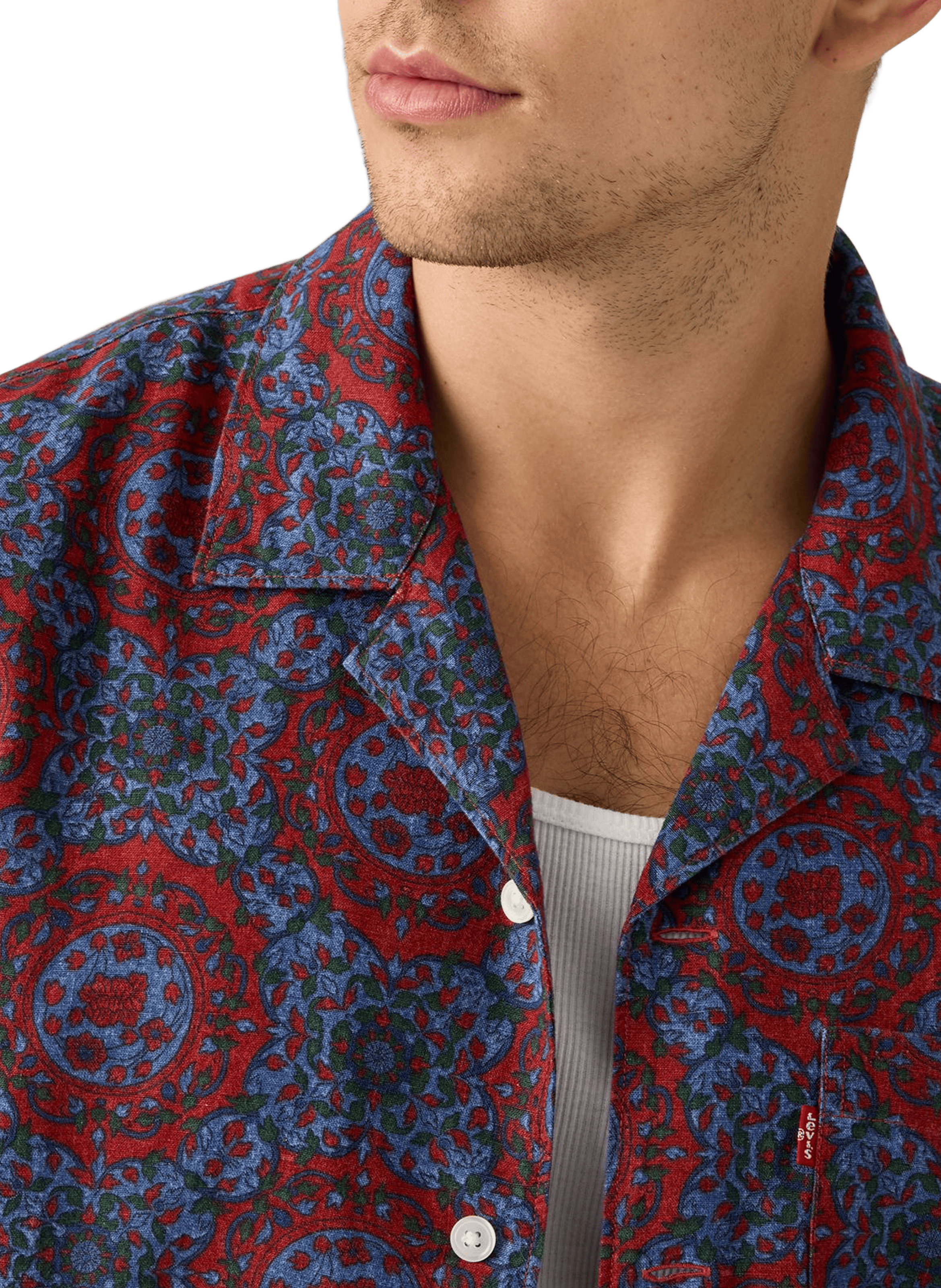 Chemise à motif en lin mélangé LEVI'S Bleu