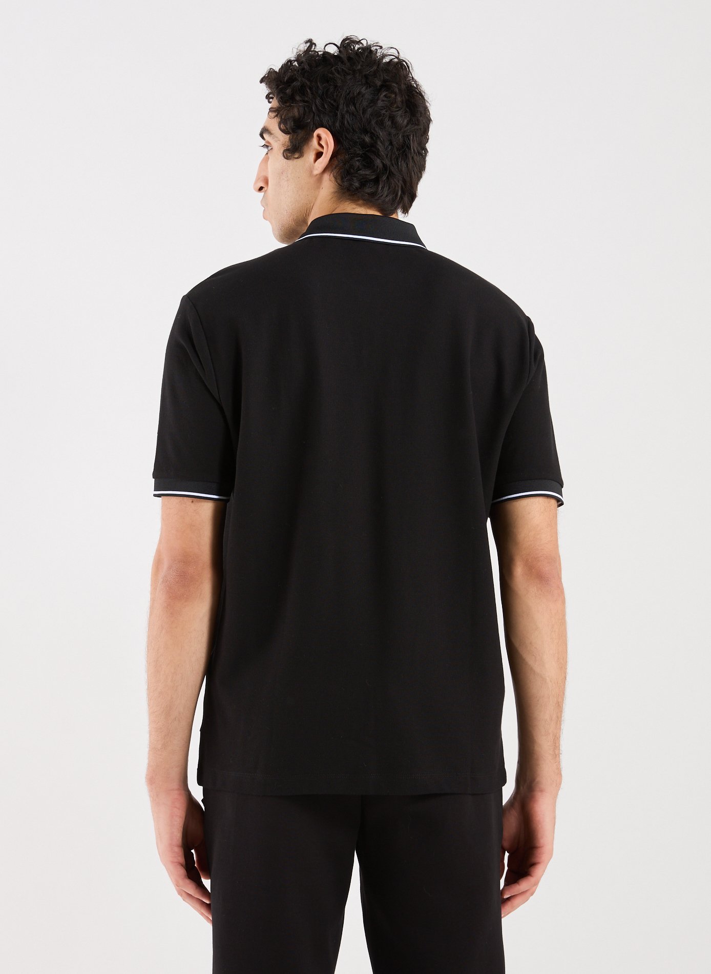 Straight cotton polo shirt ARMANI EXCHANGE Black