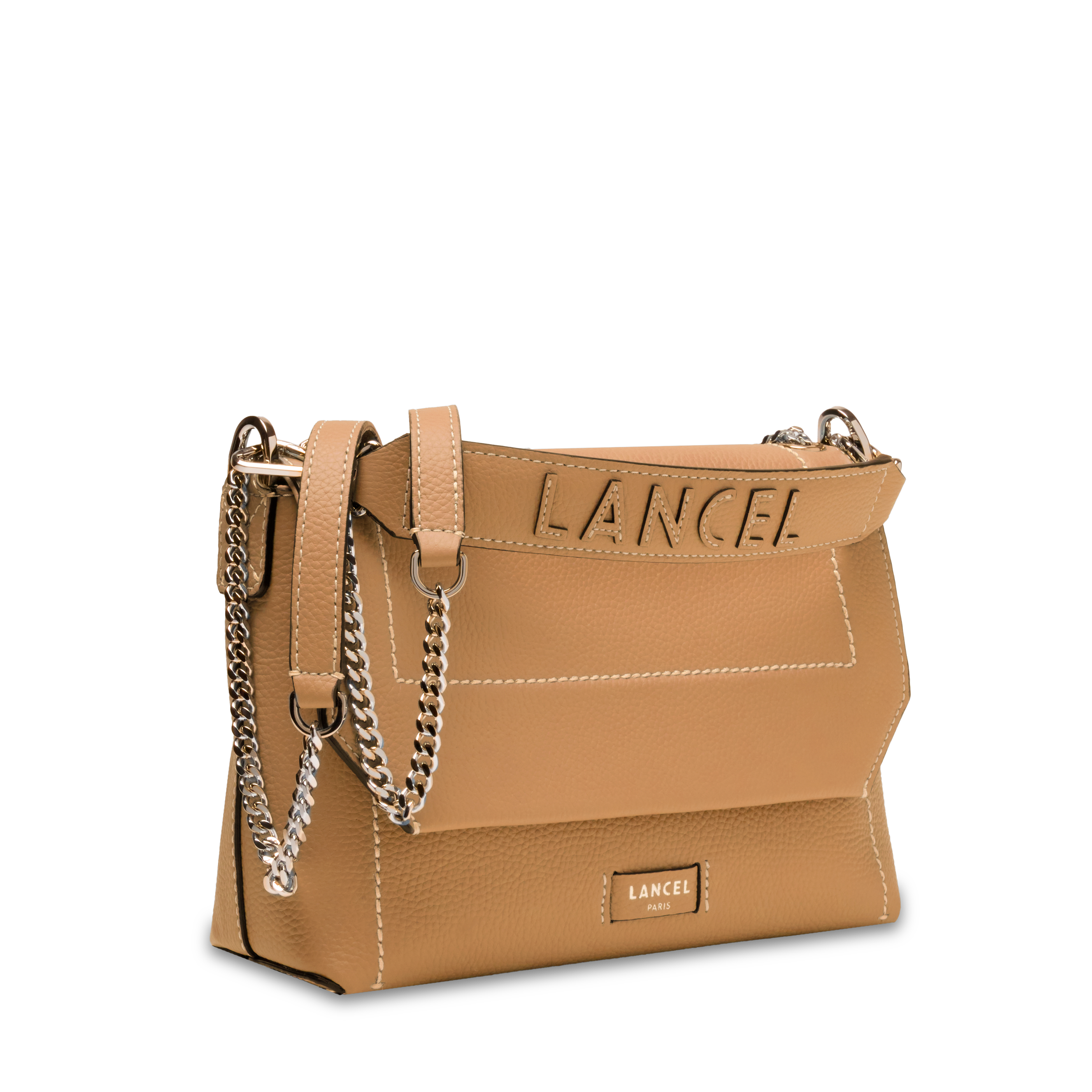 Sac rabat l ninon soft de lancel en cuir Marron