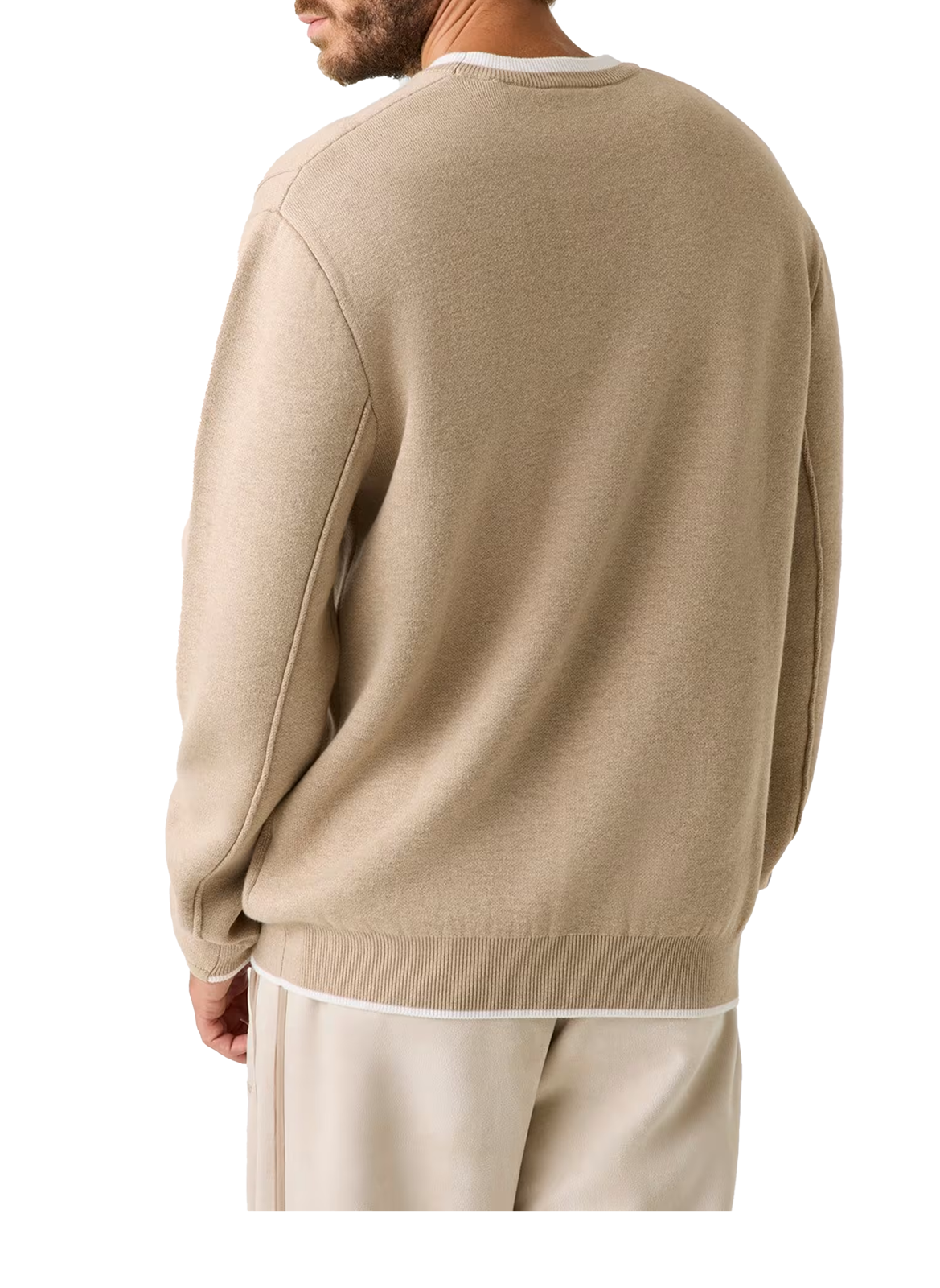 Cotton-blend round-neck jumper GUESS Beige