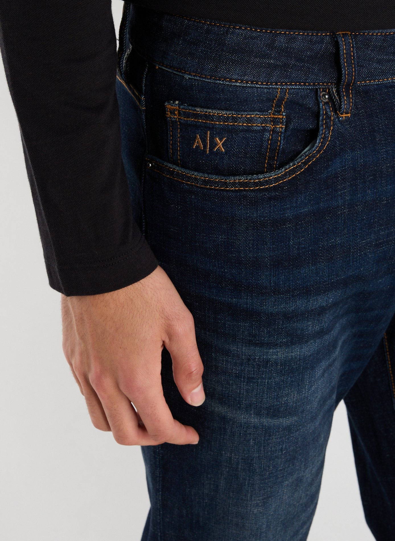 Five-pocket cotton blend jeans ARMANI EXCHANGE Blue