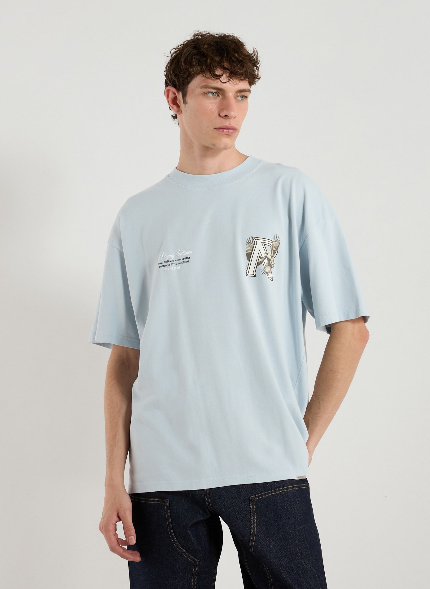 REPRESENT T-shirt imprimé en coton  Bleu