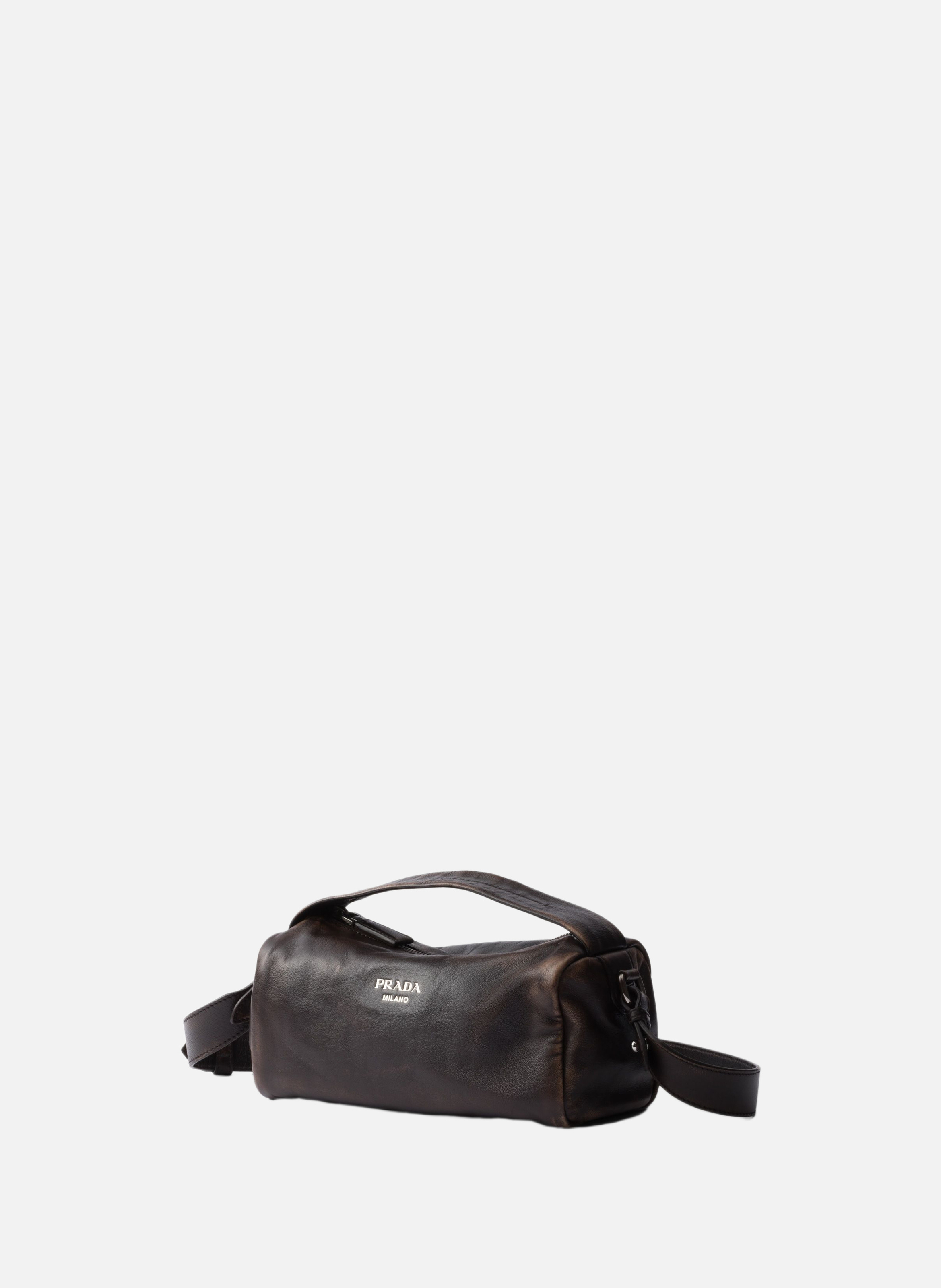 Sac à bandoulière en cuir nappa PRADA Marron