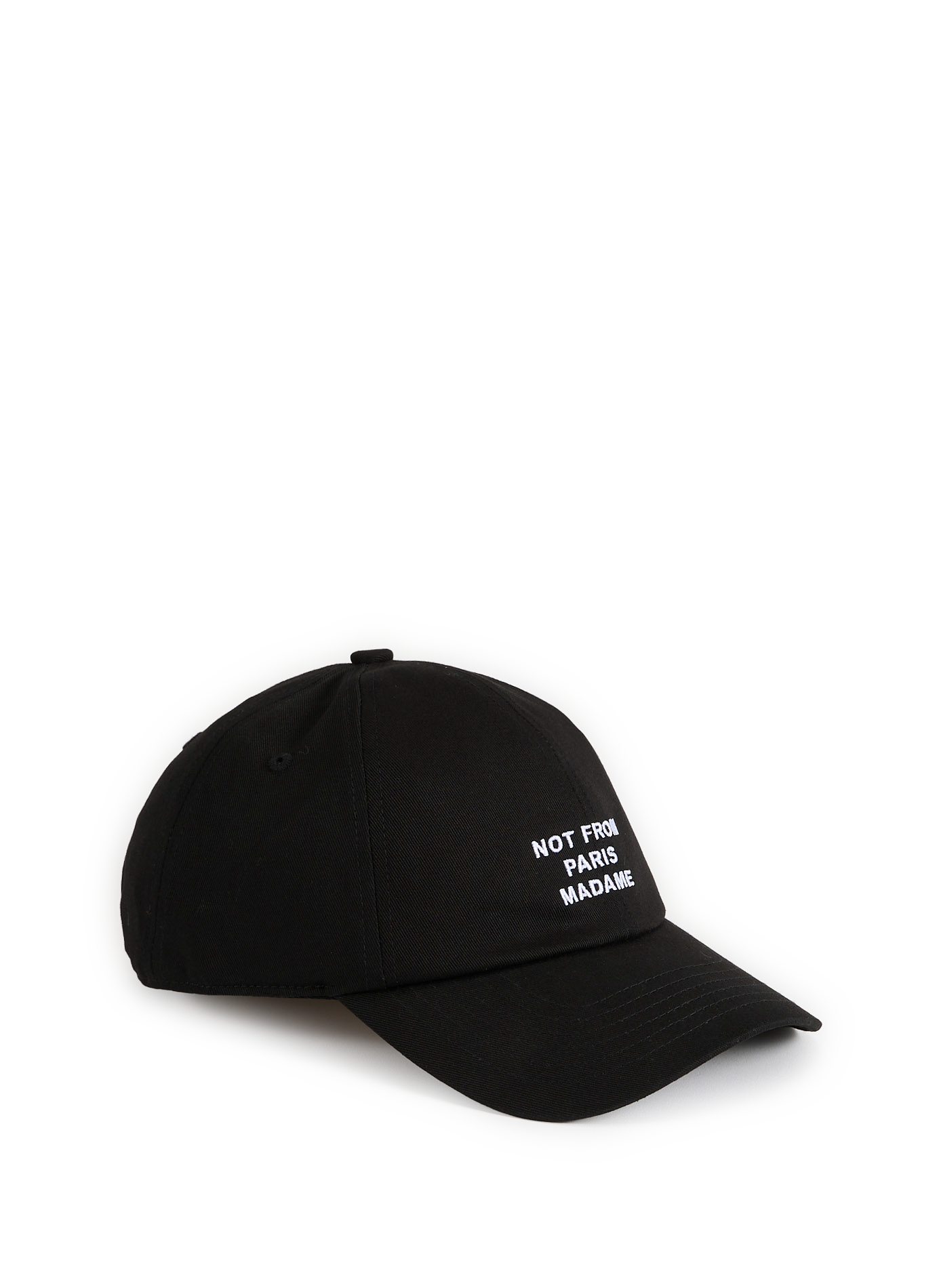 DROLE DE MONSIEUR Embroidered Slogan Cap Black