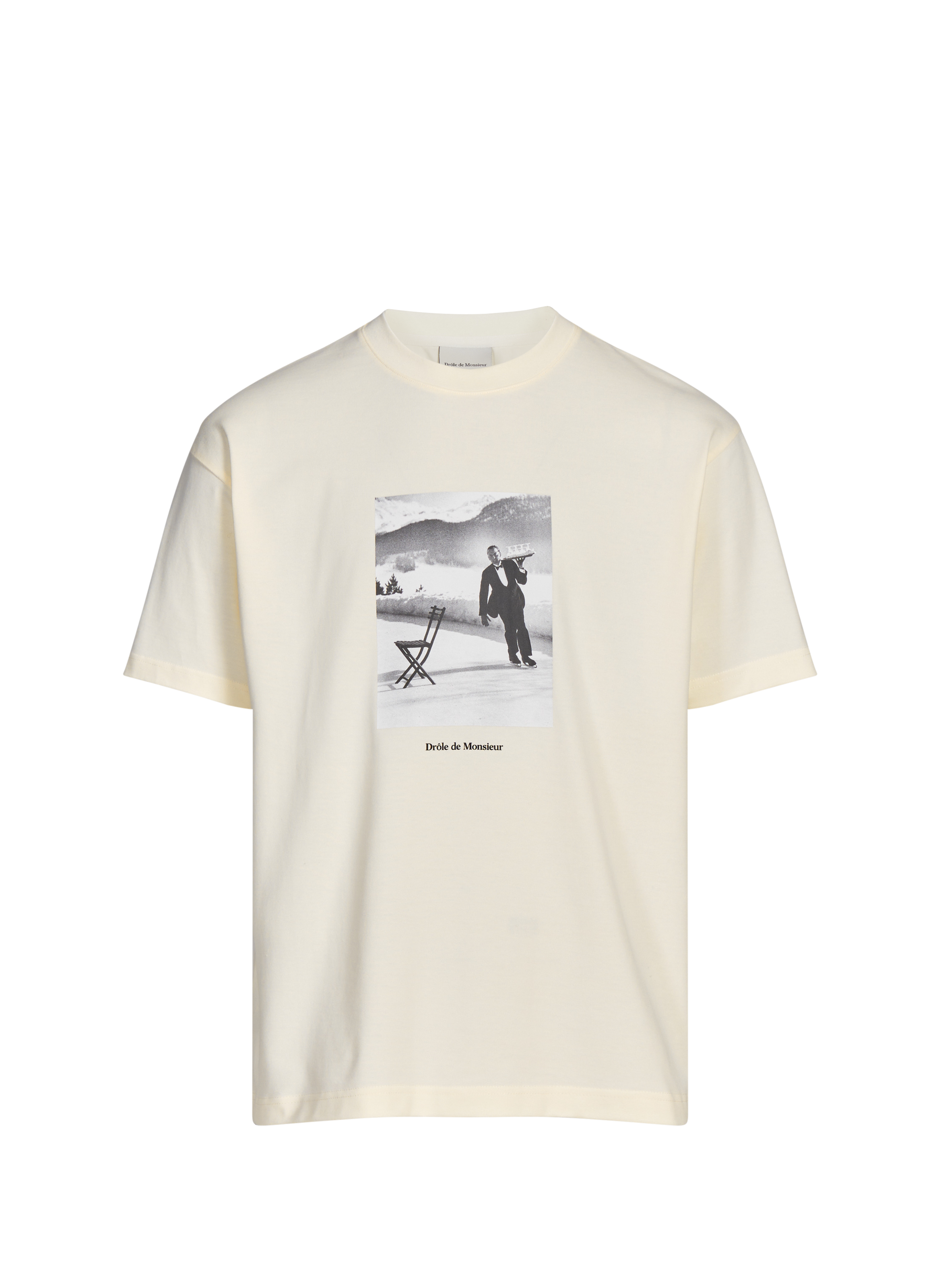 DROLE DE MONSIEUR T-Shirt ample sérigraphié en coton Beige