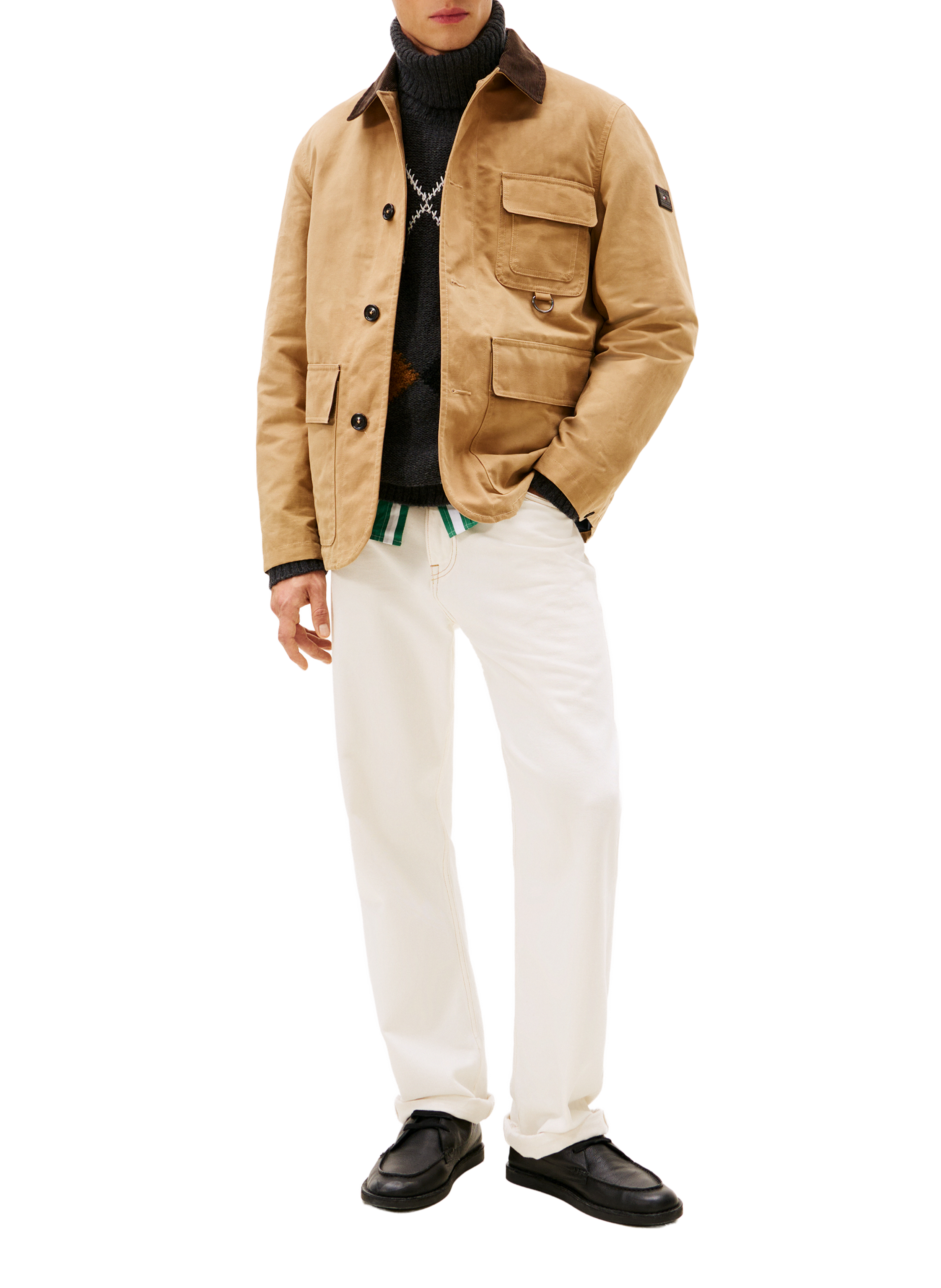 Veste worker doublée en coton TOMMY HILFIGER Marron