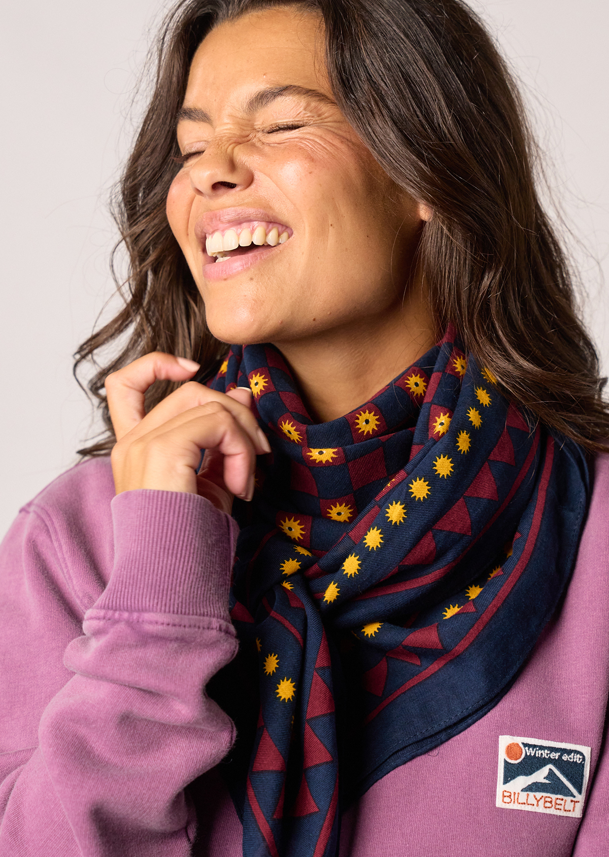 Foulard en coton biologique romane BILLYBELT Bleu